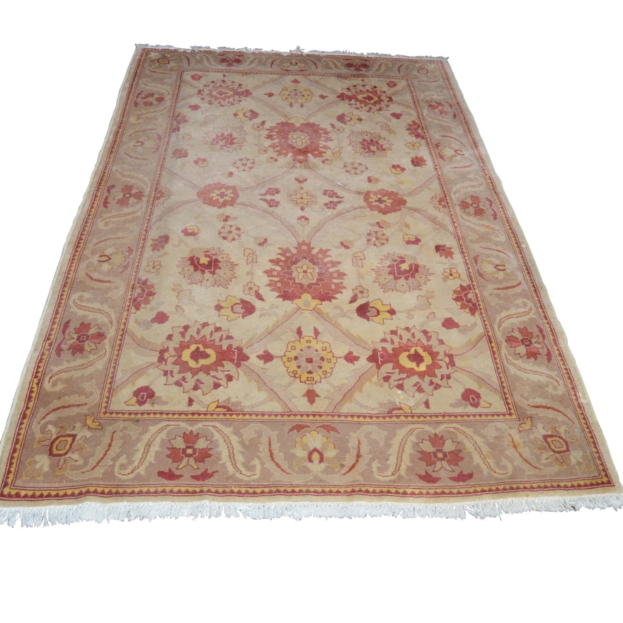 Hand-Knotted Indo-Persian Wool Area Rug