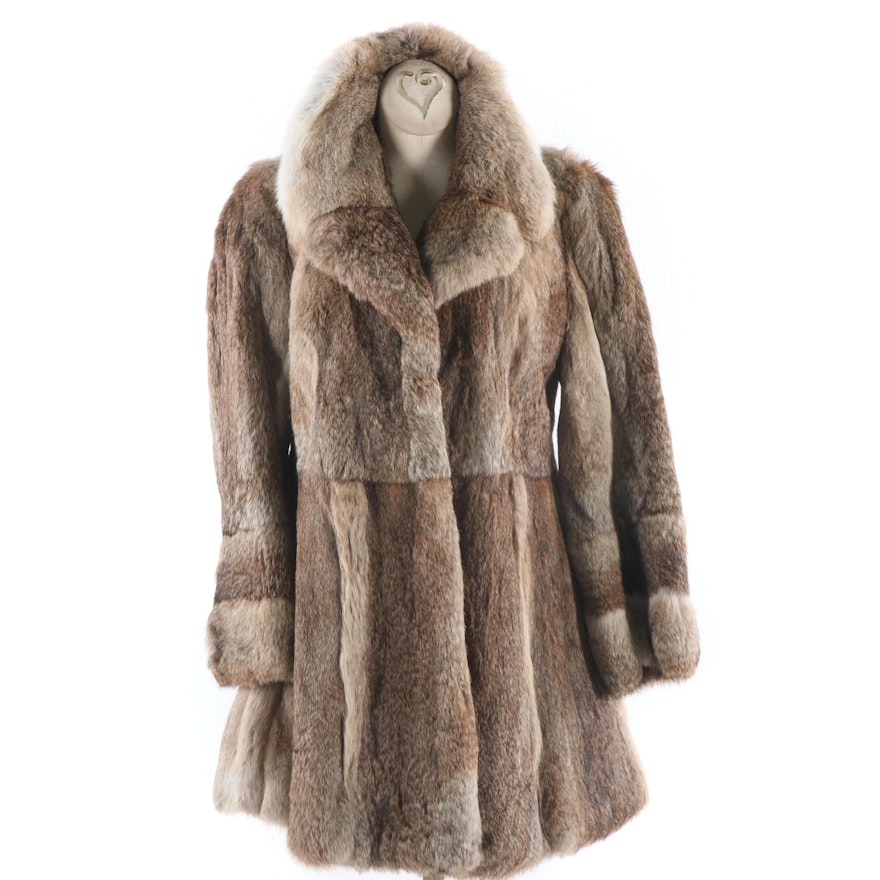 Women's Rabbit Fur Stroller Coat