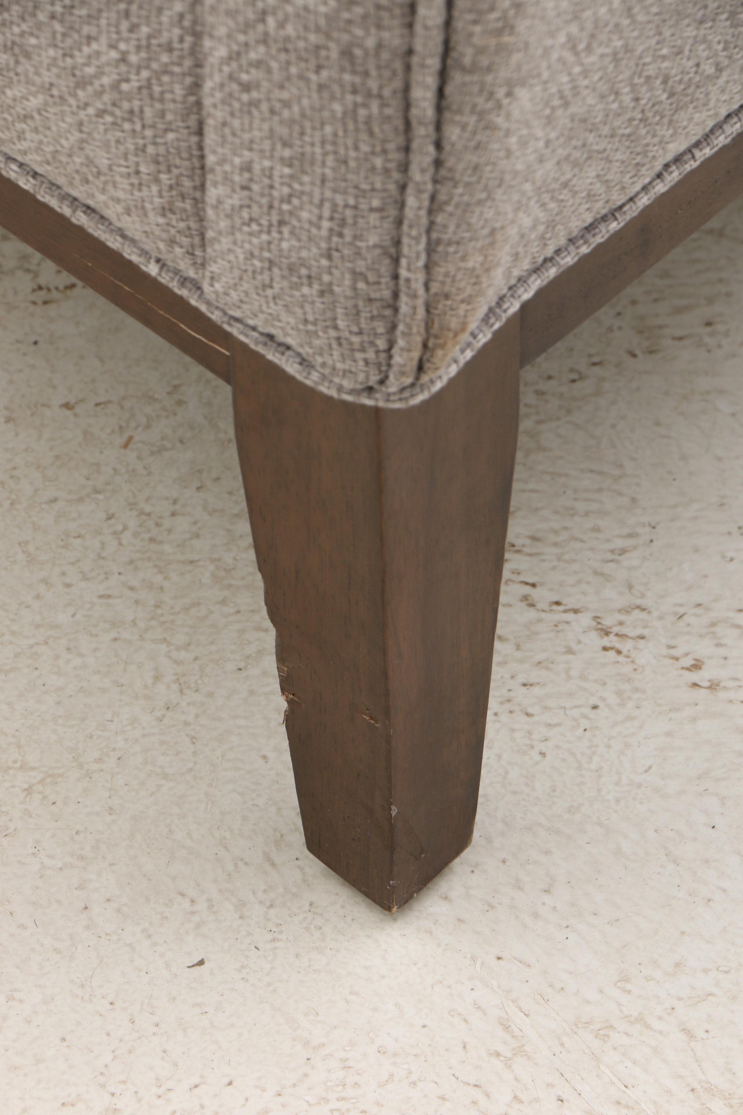 Contemporary Upholstered High Back Arm Chair in Grey