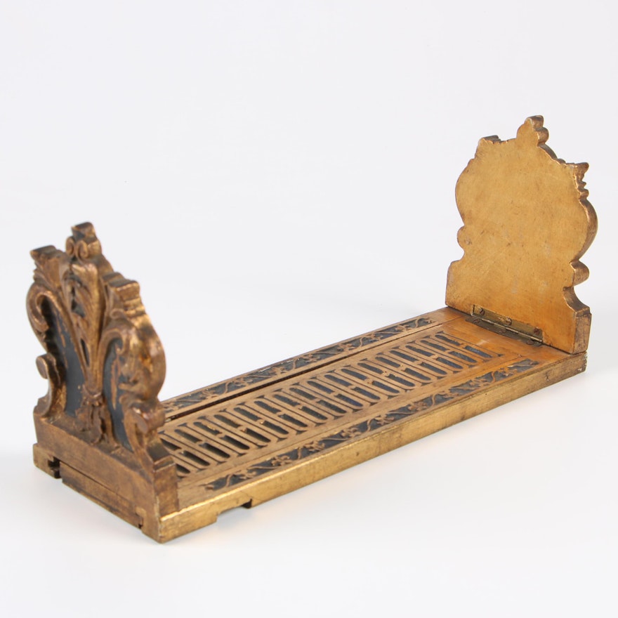 Gold-Painted "Fleur-De-Lis" Expandable Book Rack