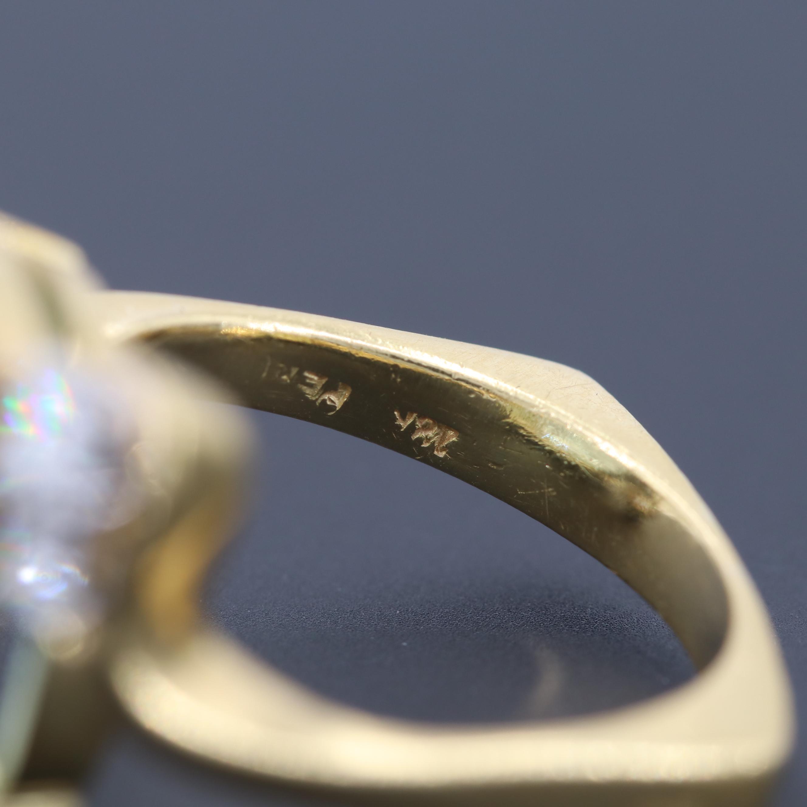 18K Yellow Gold 10.22 CT Aquamarine and Diamond Ring