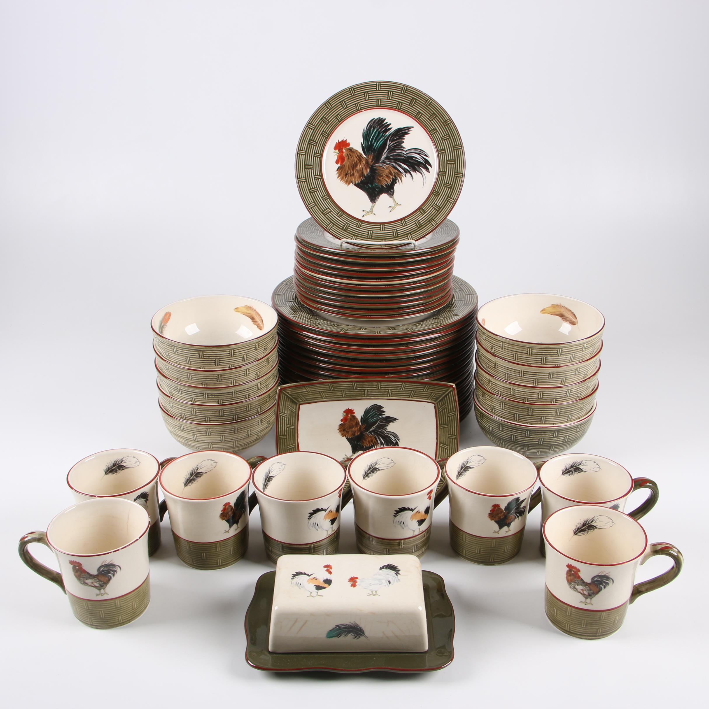 Niderviller "Cour Normande Bronze Green" Earthenware Dinnerware