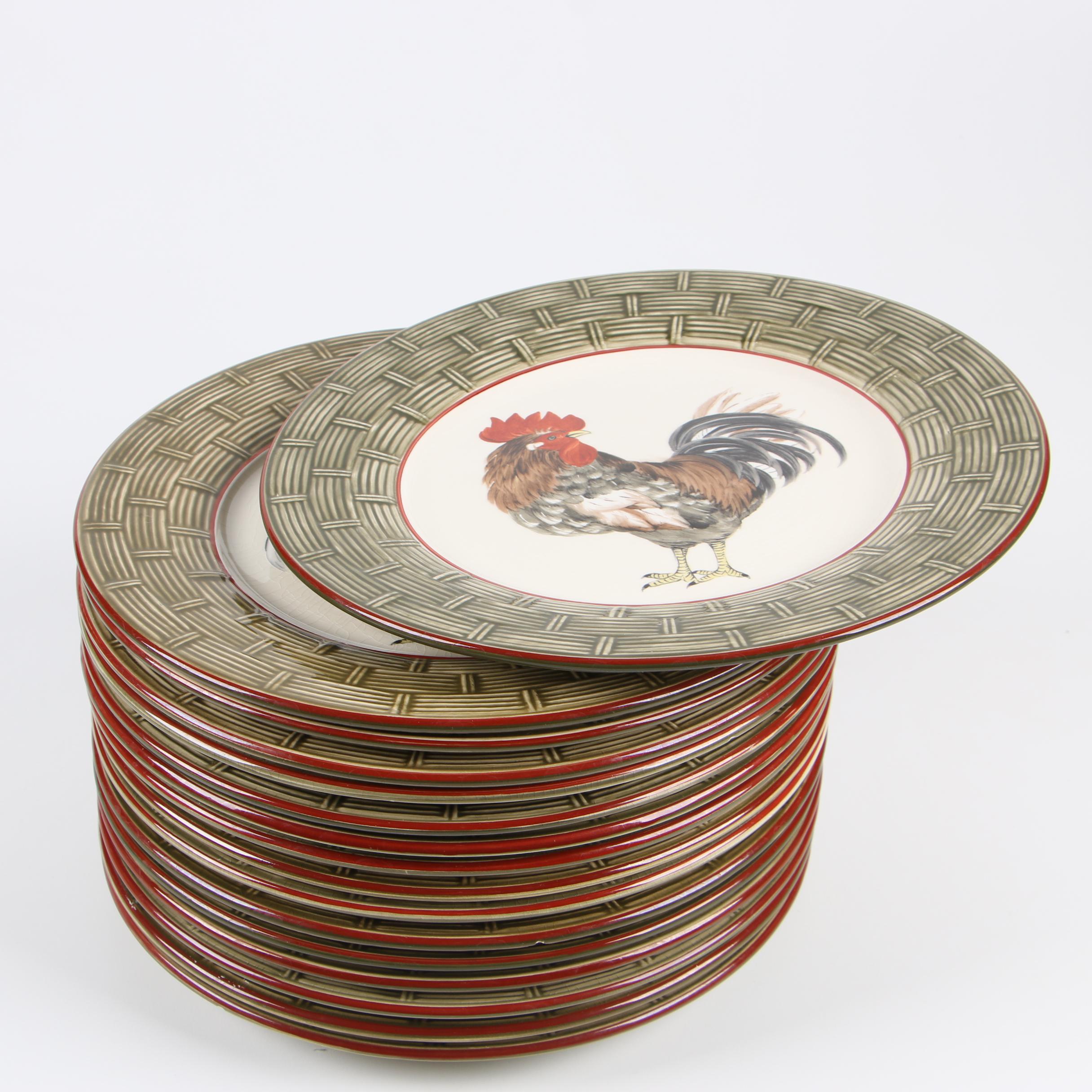 Niderviller "Cour Normande Bronze Green" Earthenware Dinnerware