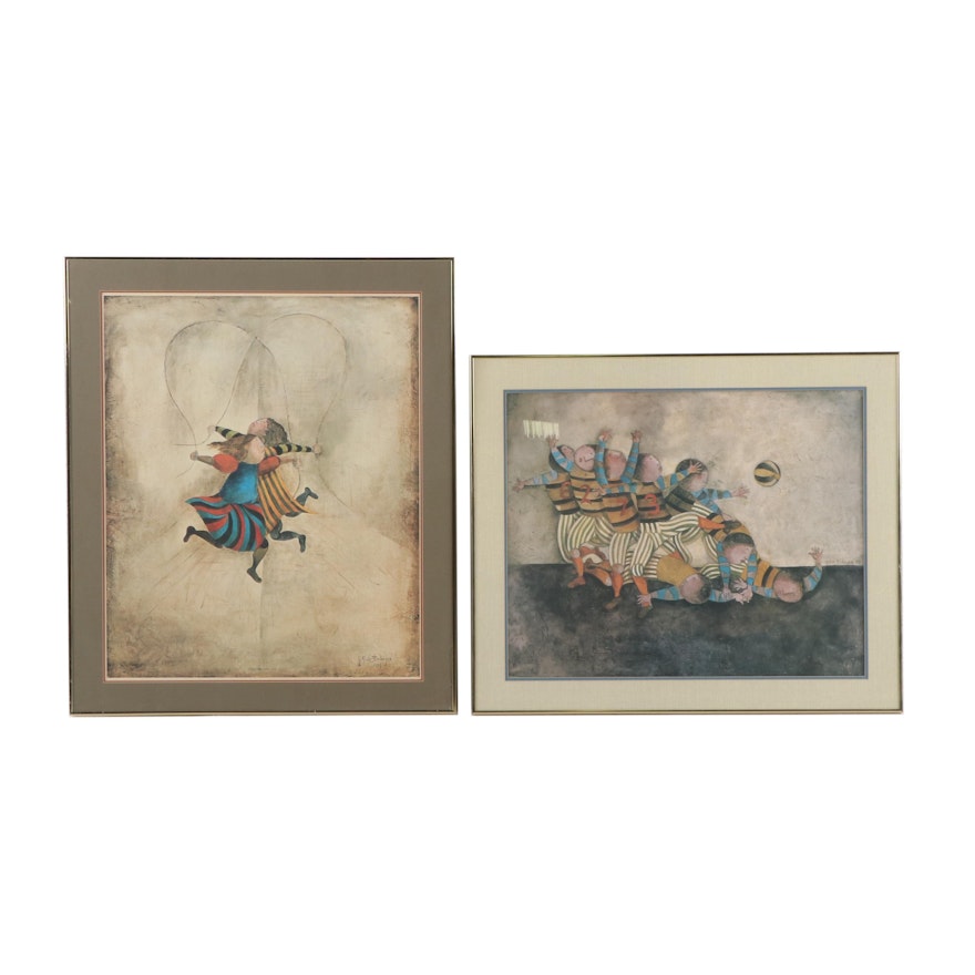Offset Lithographs after Graciela Rodo Boulanger's "The Team" and "Jumping Rope"