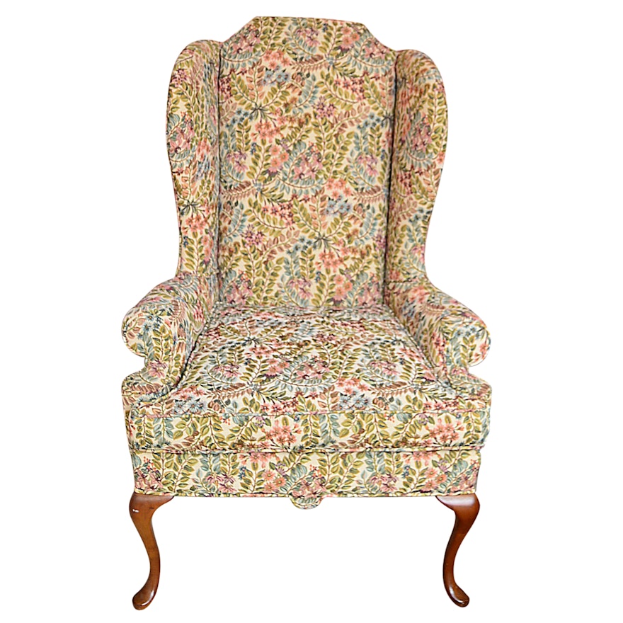 Queen Anne Style Wingback Chair