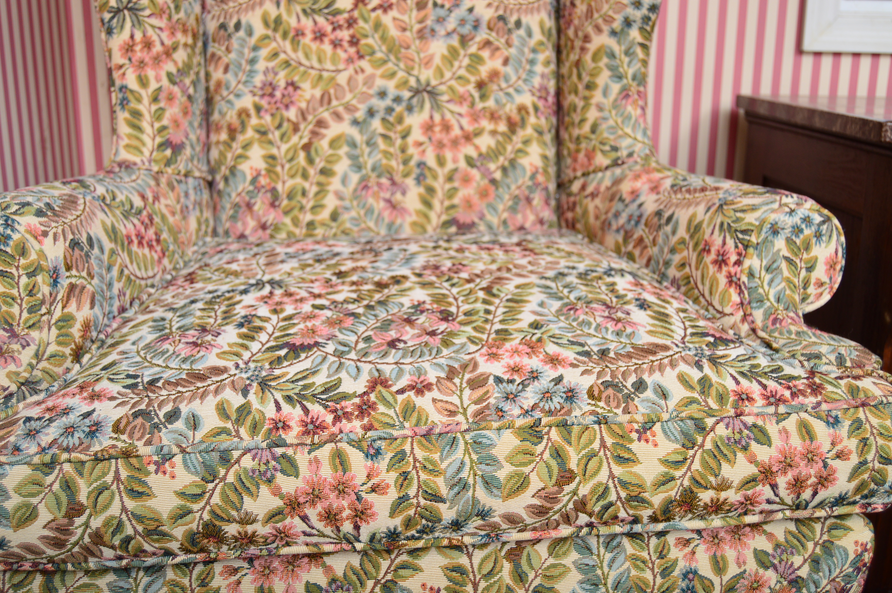 Queen Anne Style Wingback Chair