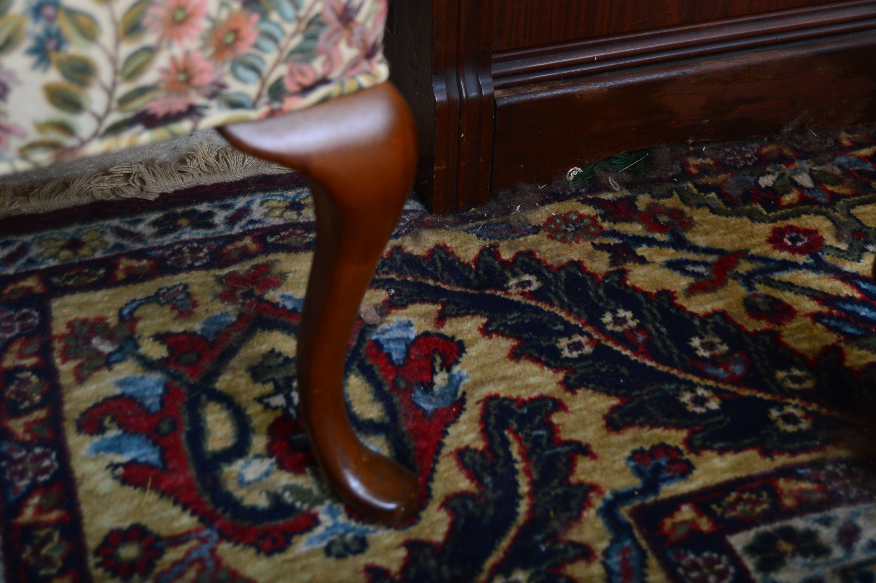 Queen Anne Style Wingback Chair