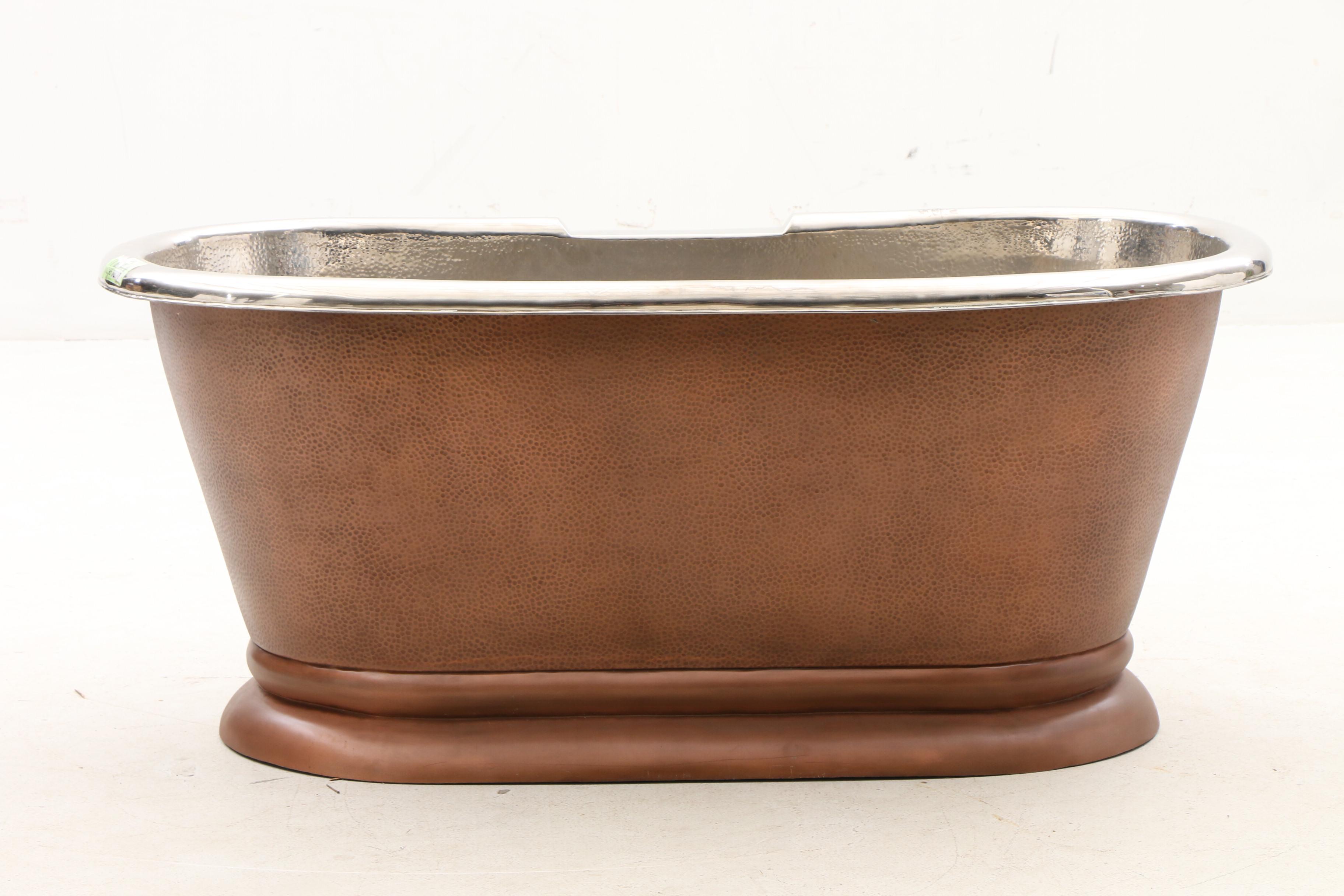 Freestanding Copper and Chrome Bath Tub