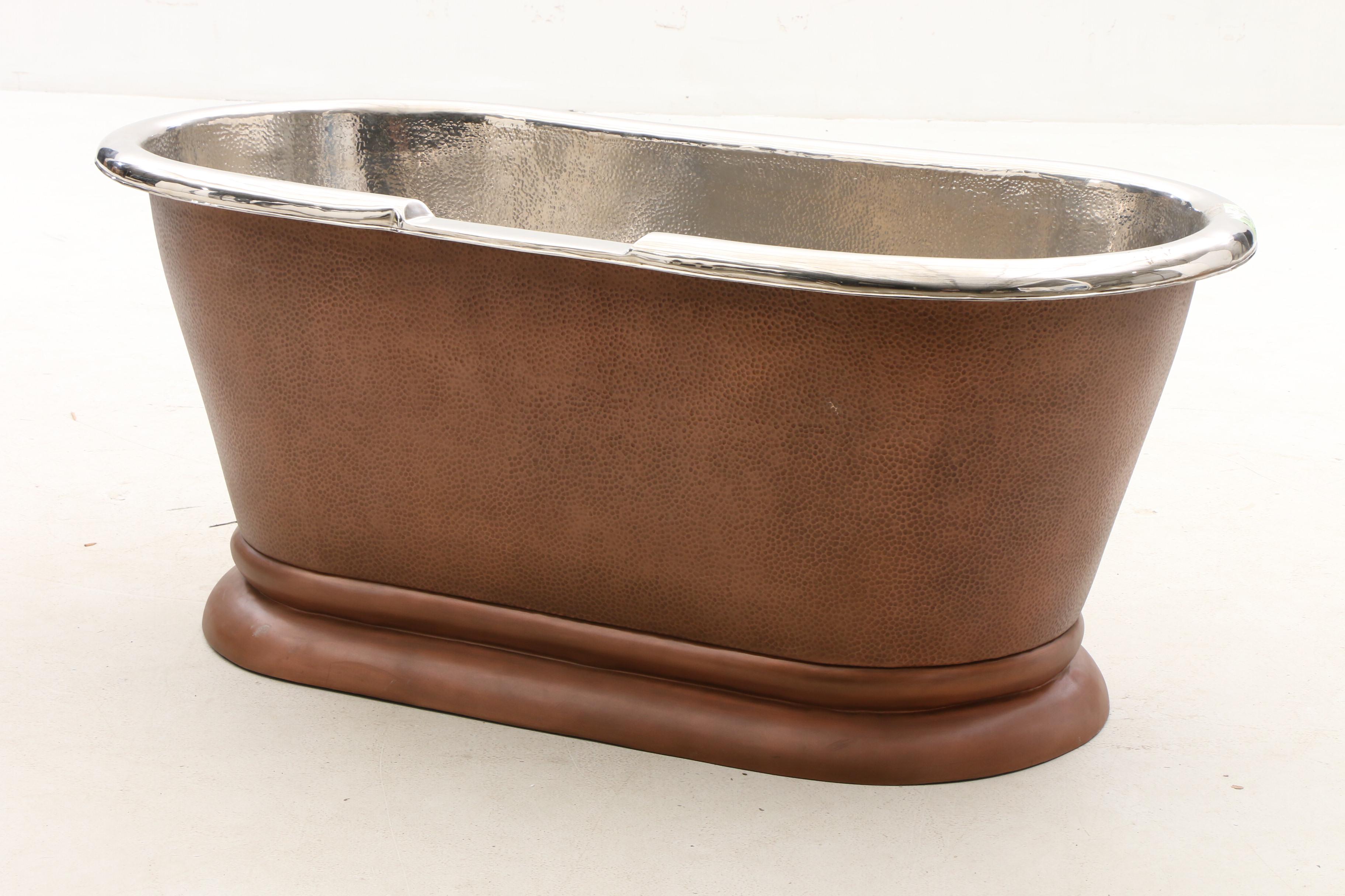Freestanding Copper and Chrome Bath Tub