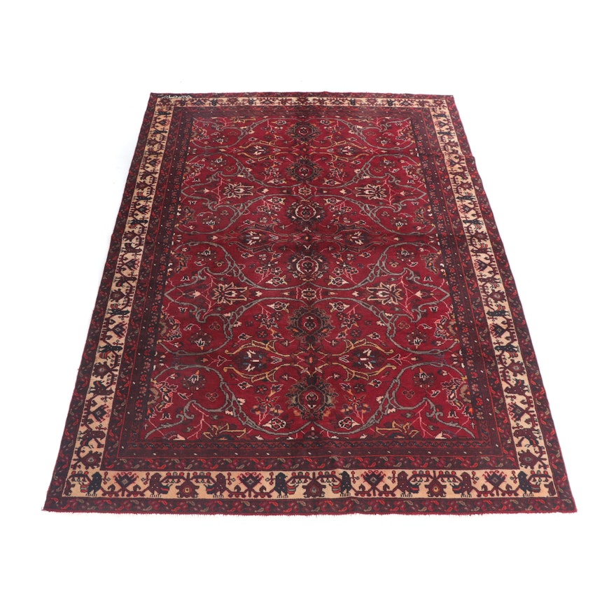 Hand-Knotted, Signed Persian Baluch Wool Rug