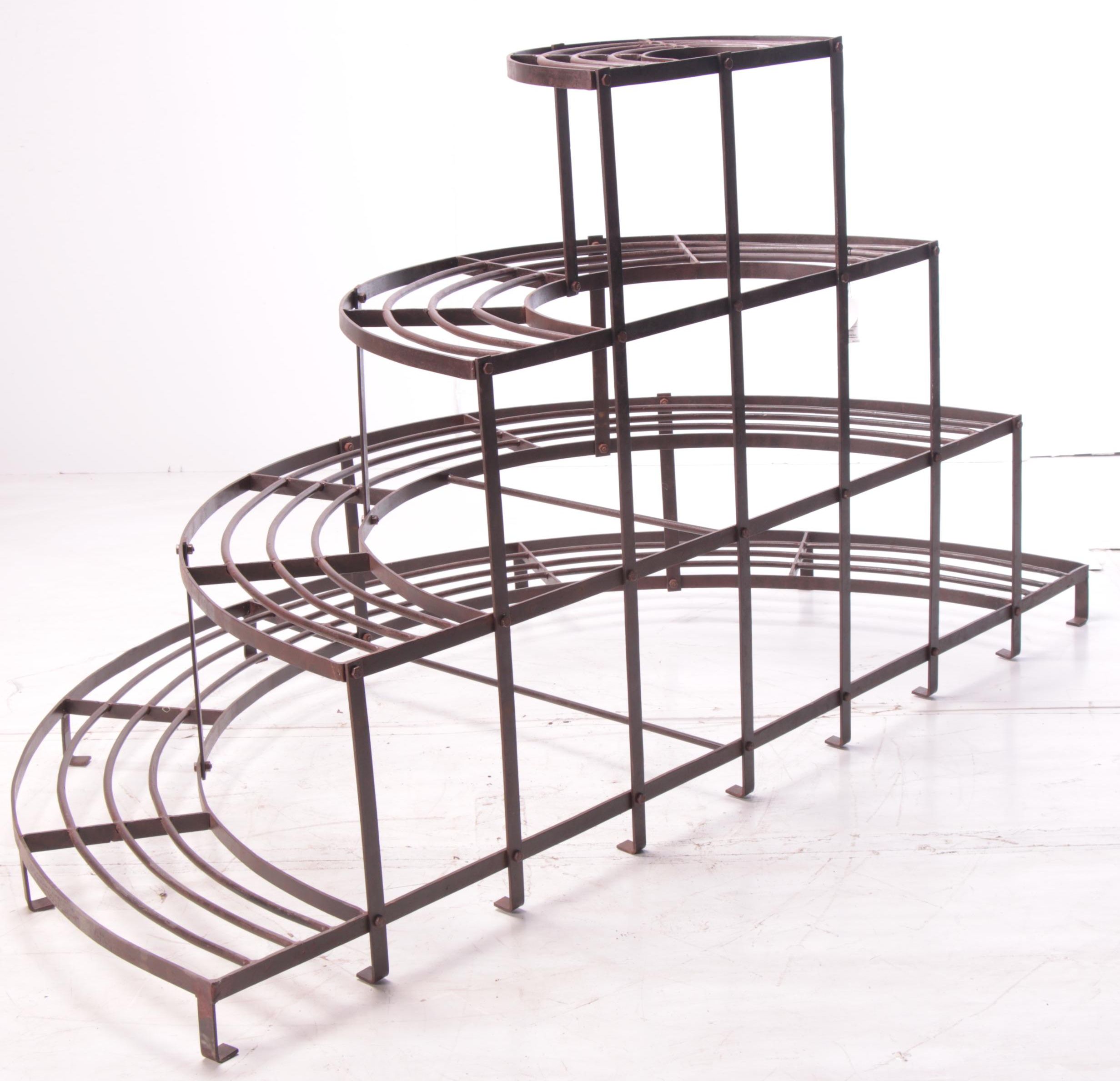 Industrial Style Wrought Iron Florist Display Plant Stand