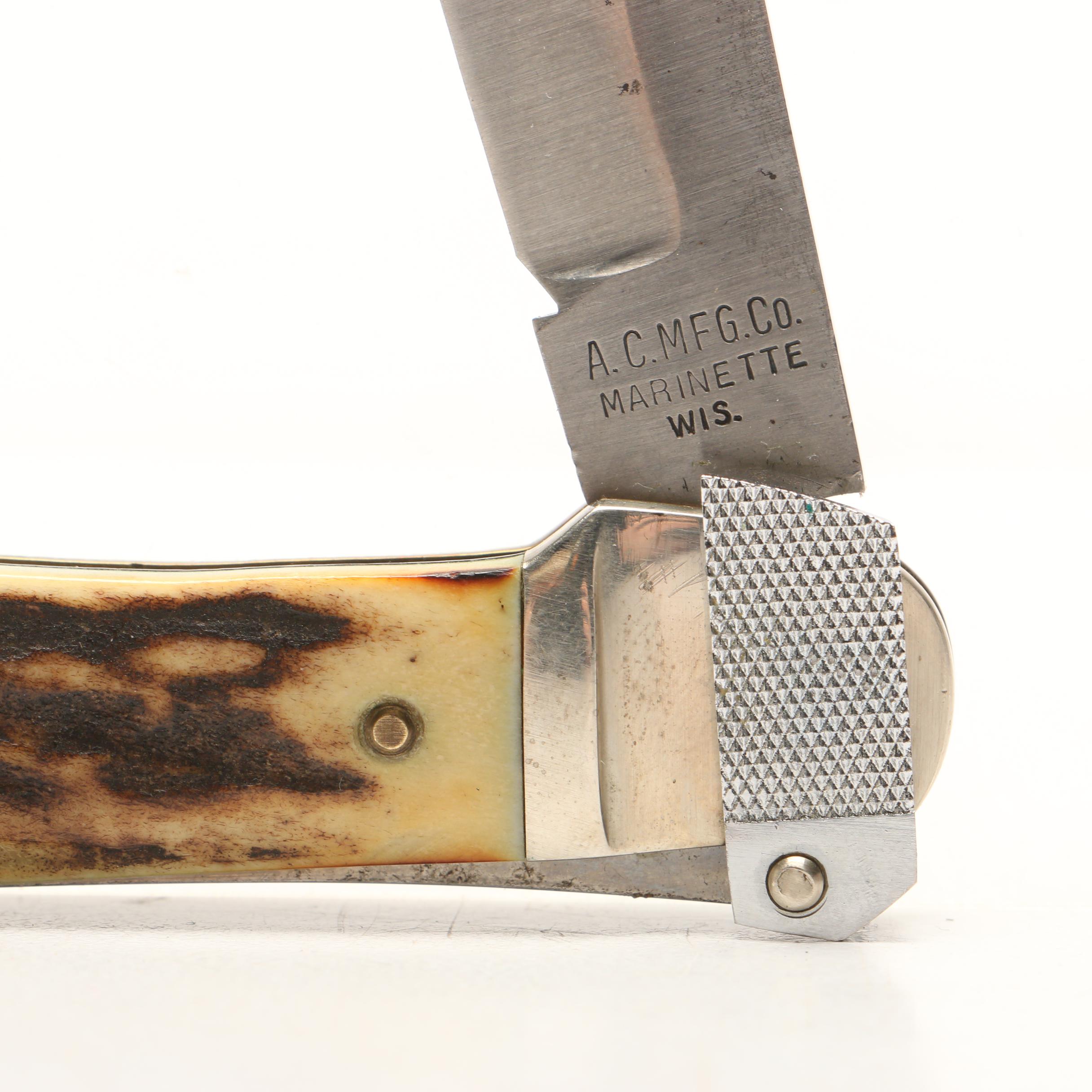 Vintage A.C. MFG. Co. Marinette Folding Knife