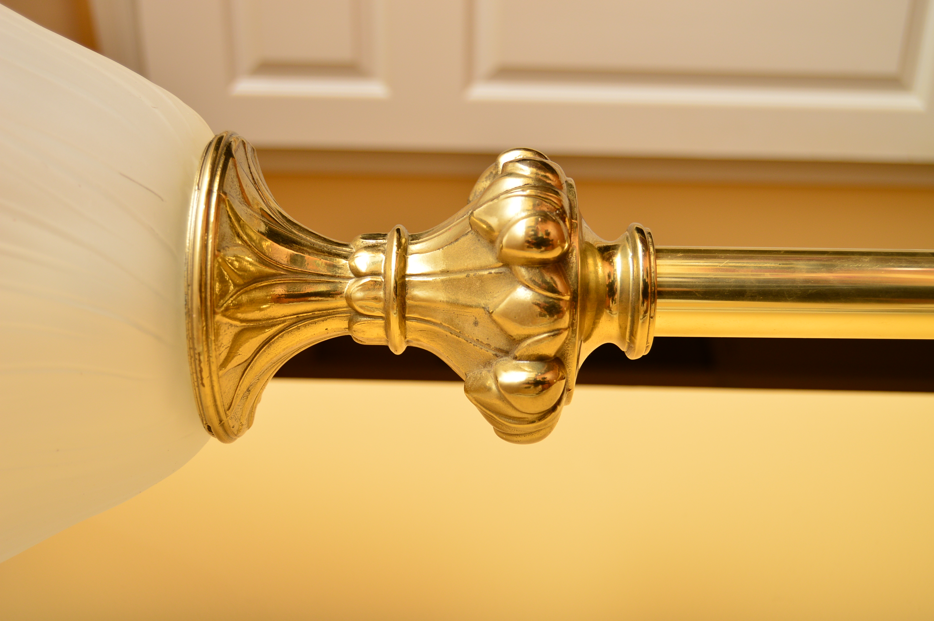 Neoclassical Torchiere Lamp with Sculpted Glass Shade