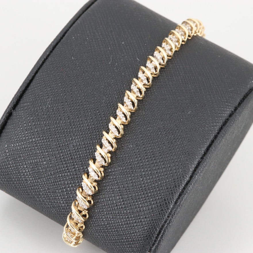 10K Yellow Gold Diamond Bracelet