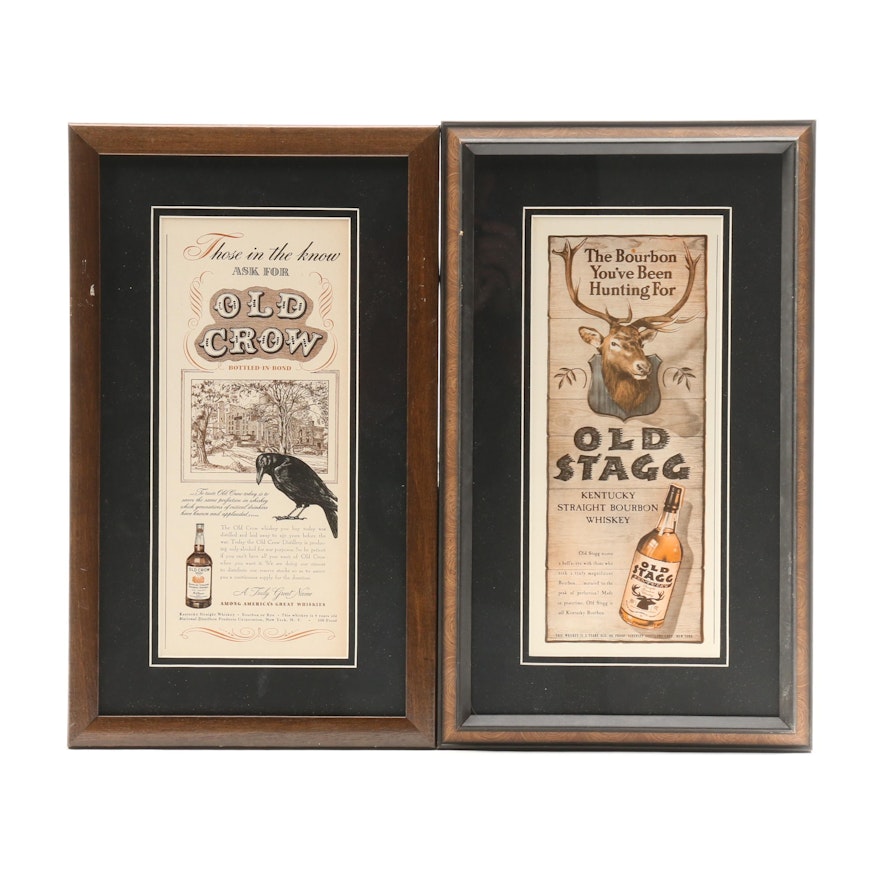 Vintage Advertisements for Old Stagg and Old Crow Bourbon