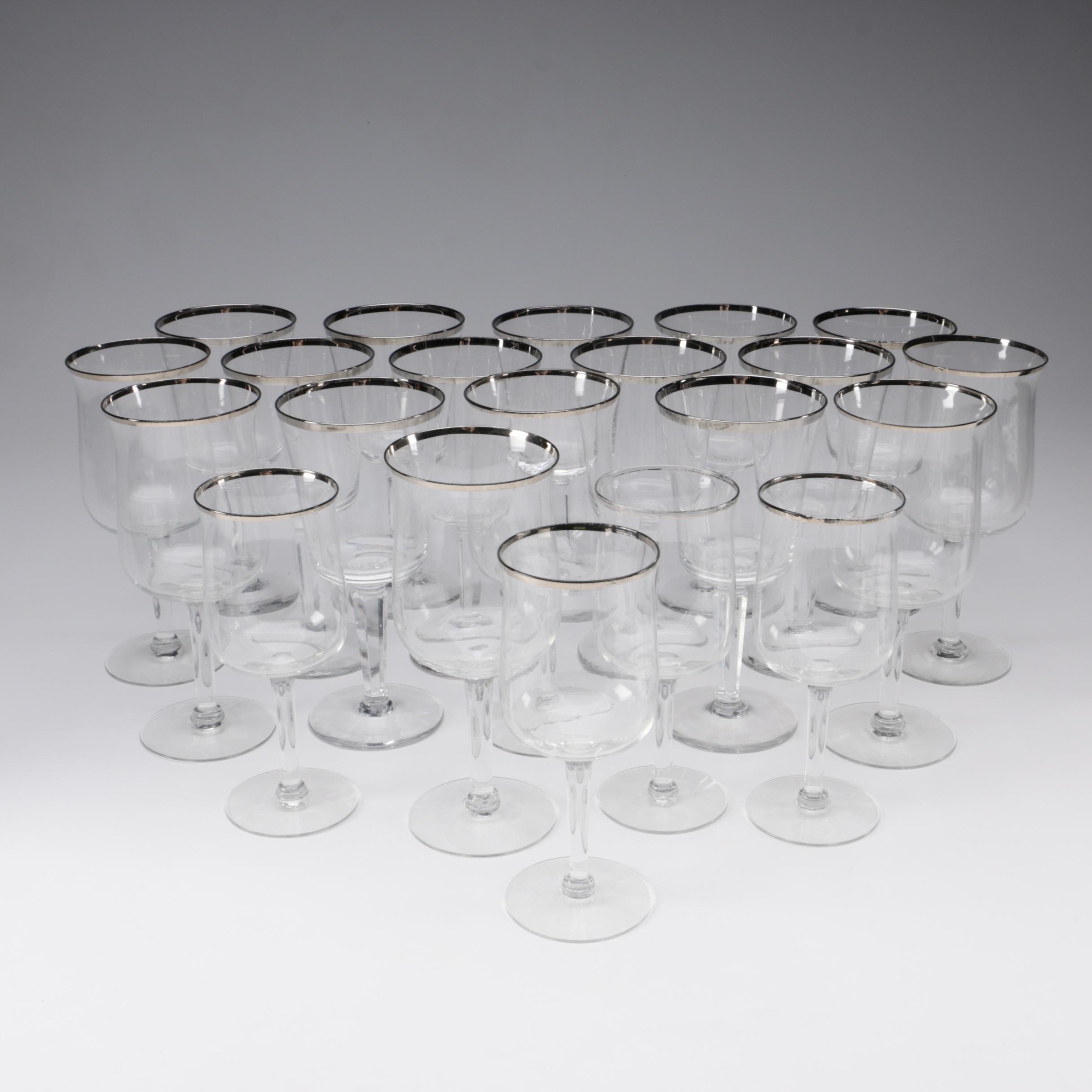 Silver-Rimmed Wine Glasses