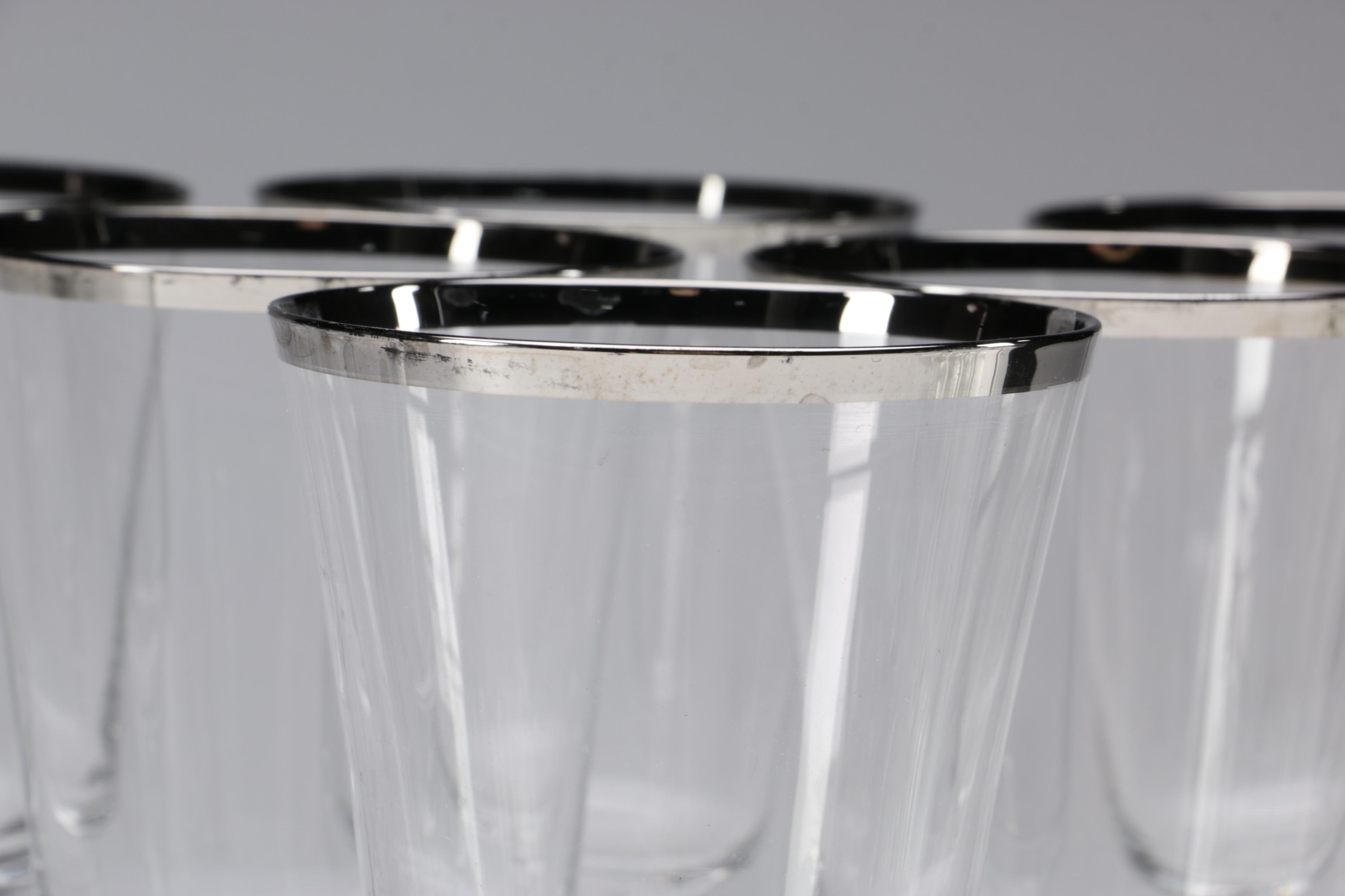 Silver-Rimmed Wine Glasses