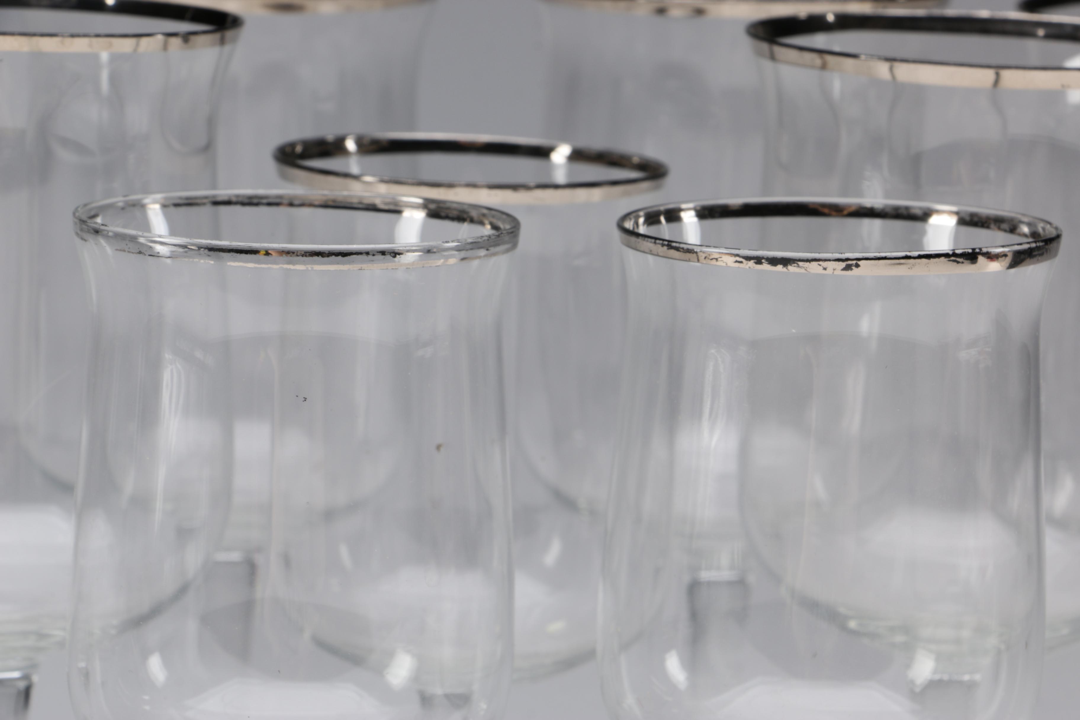 Silver-Rimmed Wine Glasses