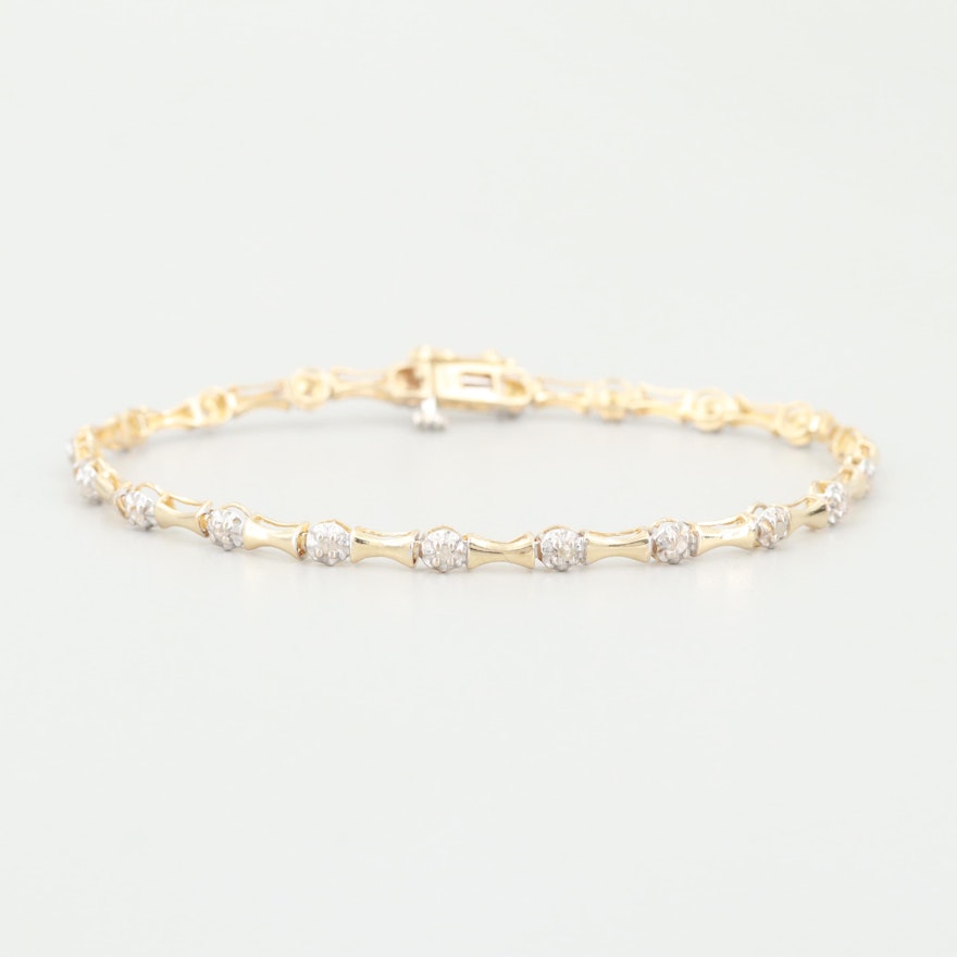 10K Yellow Gold Diamond Bracelet