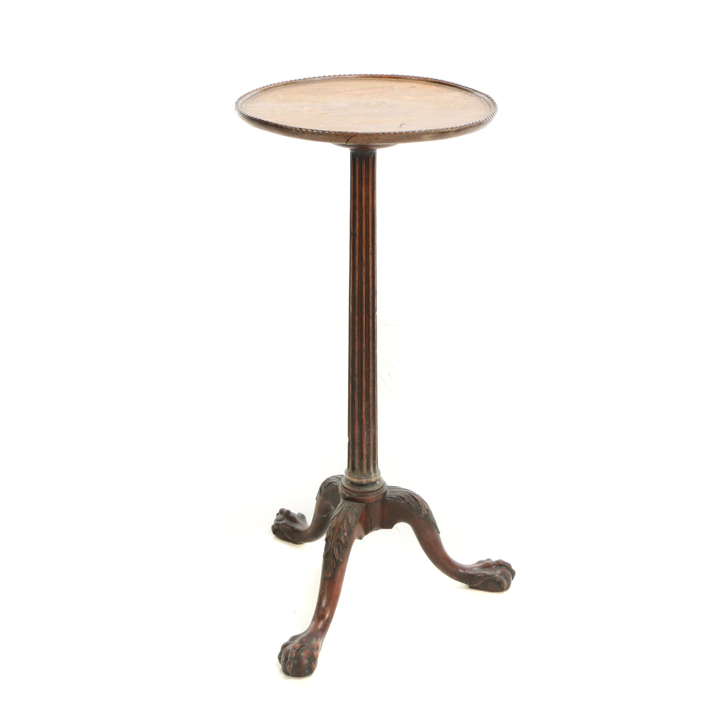 George III Style Carved Mahogany Tripod Pedestal, Late 19th/Early 20th Century