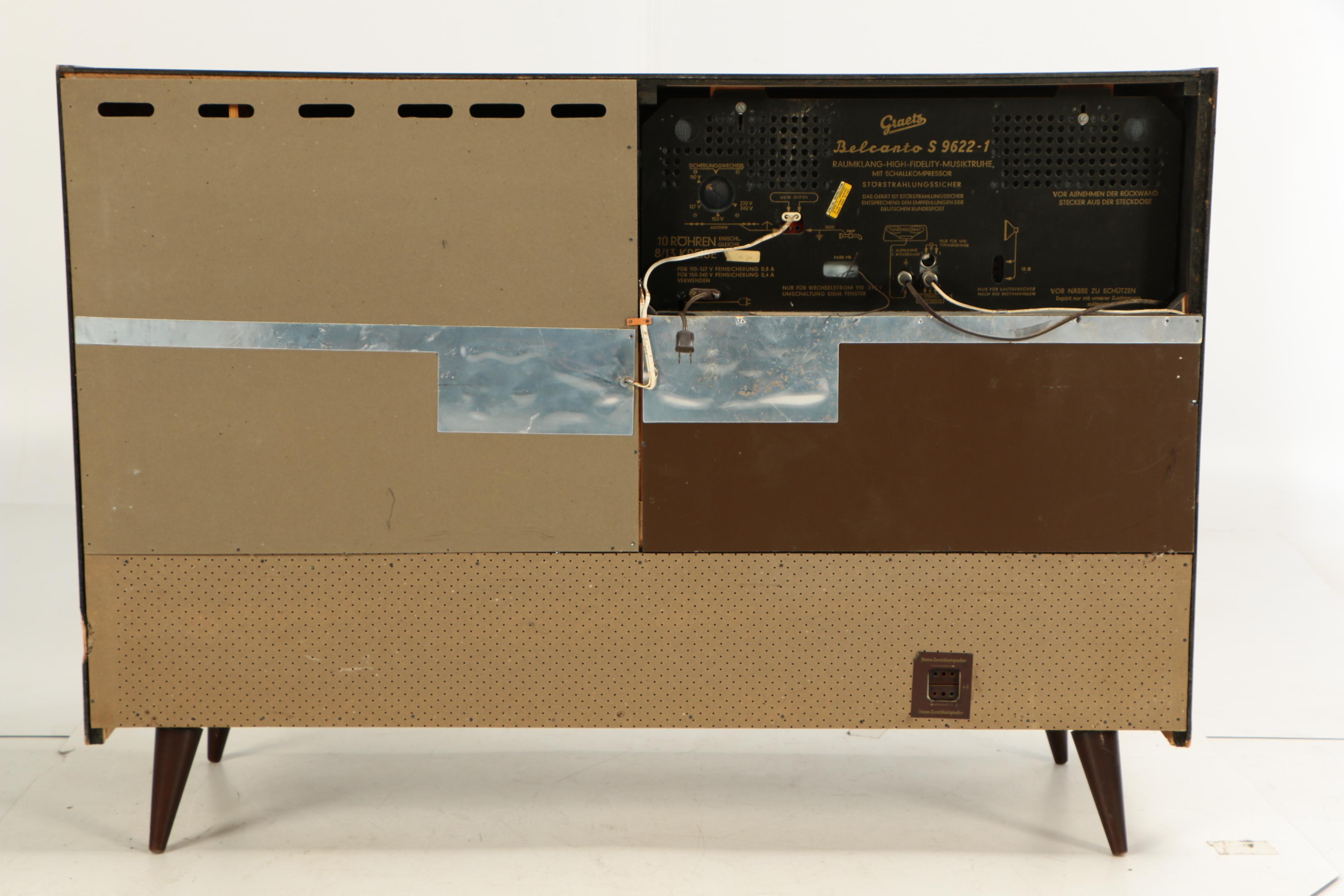 Mid Century Modern Graetz "Belcanto" Radio Phonograph Cabinet, 1960s