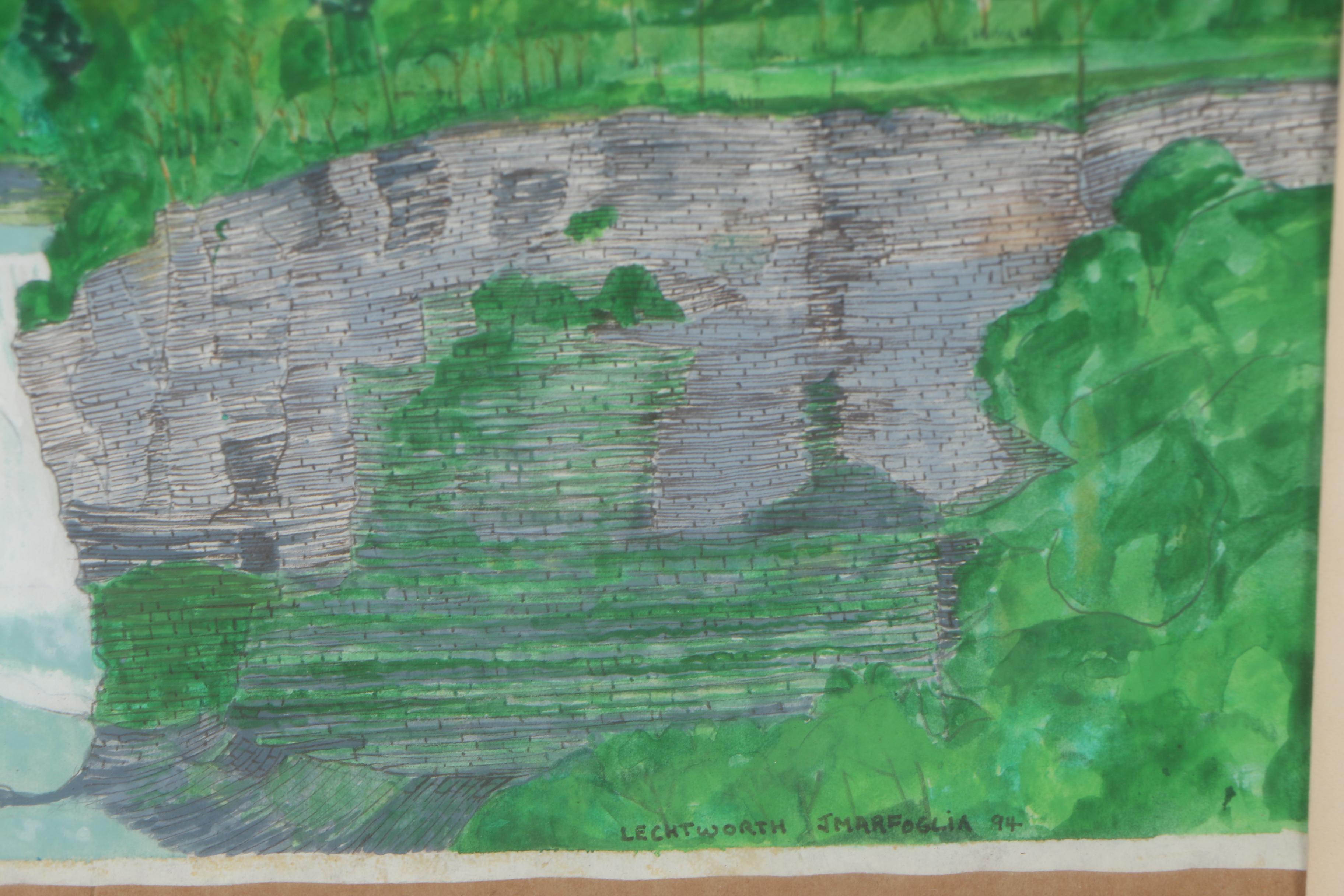 John J. Marfoglia 1994 Folk Mixed Media Paintings