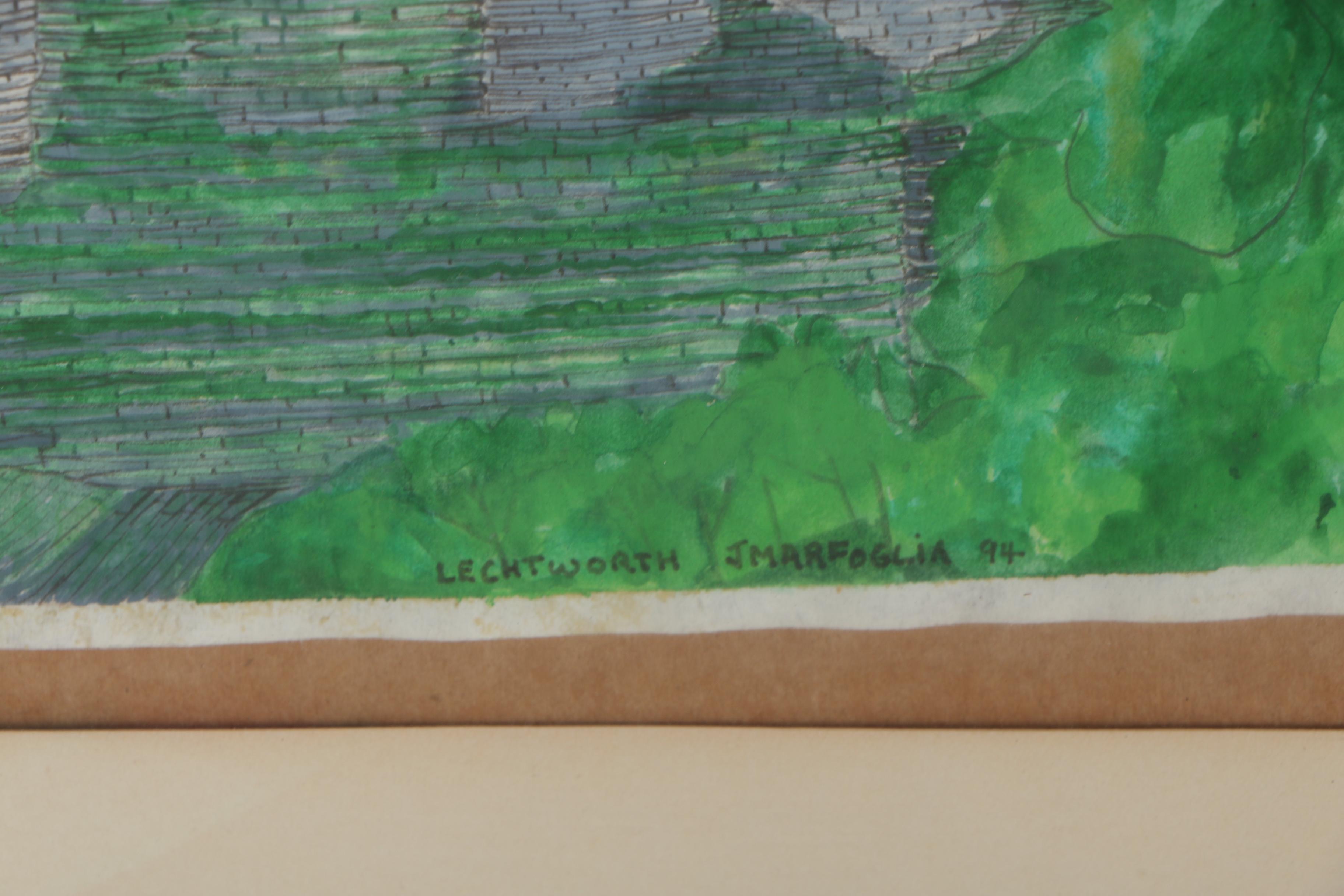 John J. Marfoglia 1994 Folk Mixed Media Paintings