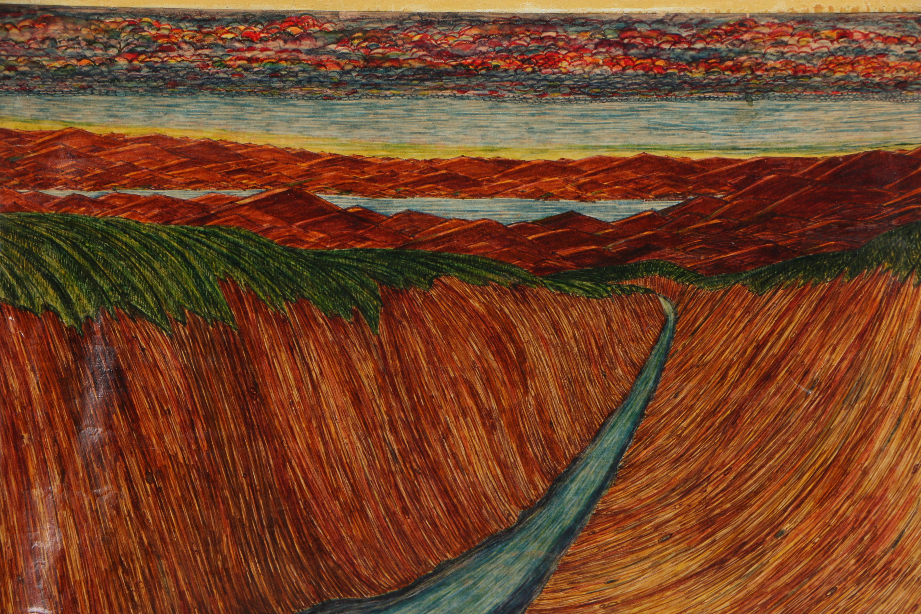 John J. Marfoglia 1994 Folk Mixed Media Paintings