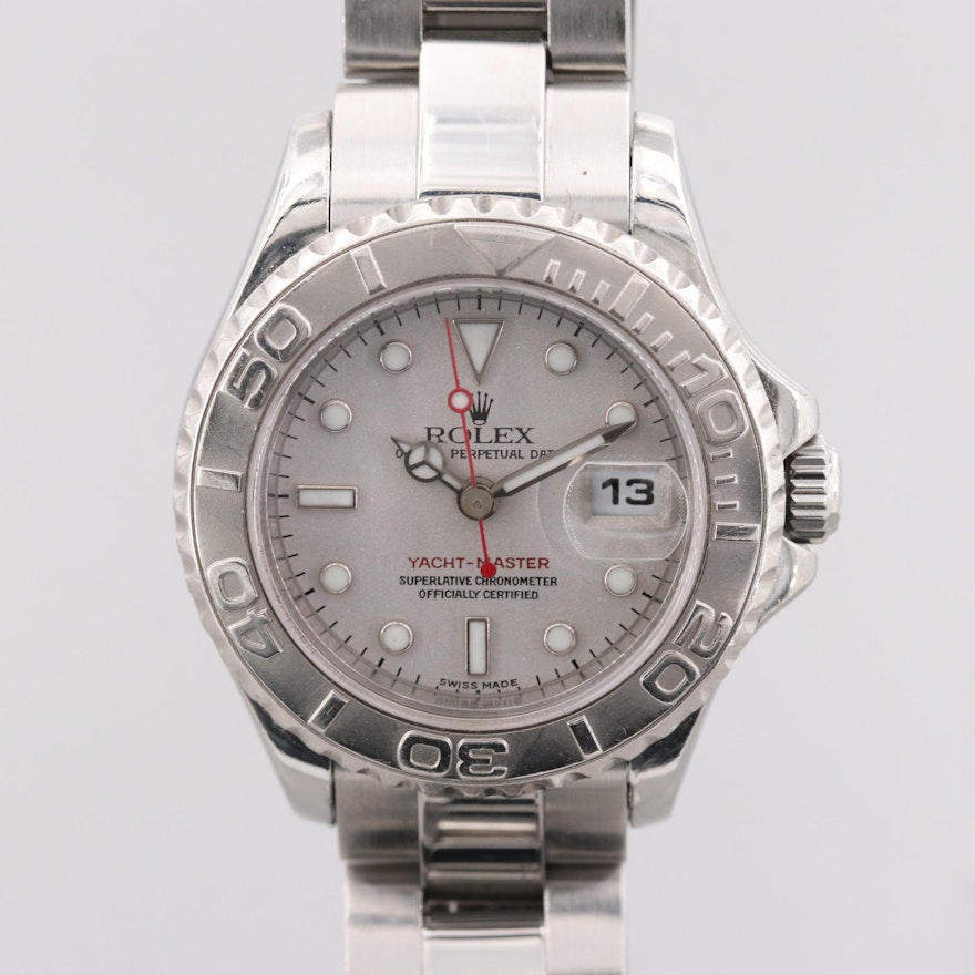 Rolex Yacht-Master Stainless Steel and Platinum Wristwatch, 1999