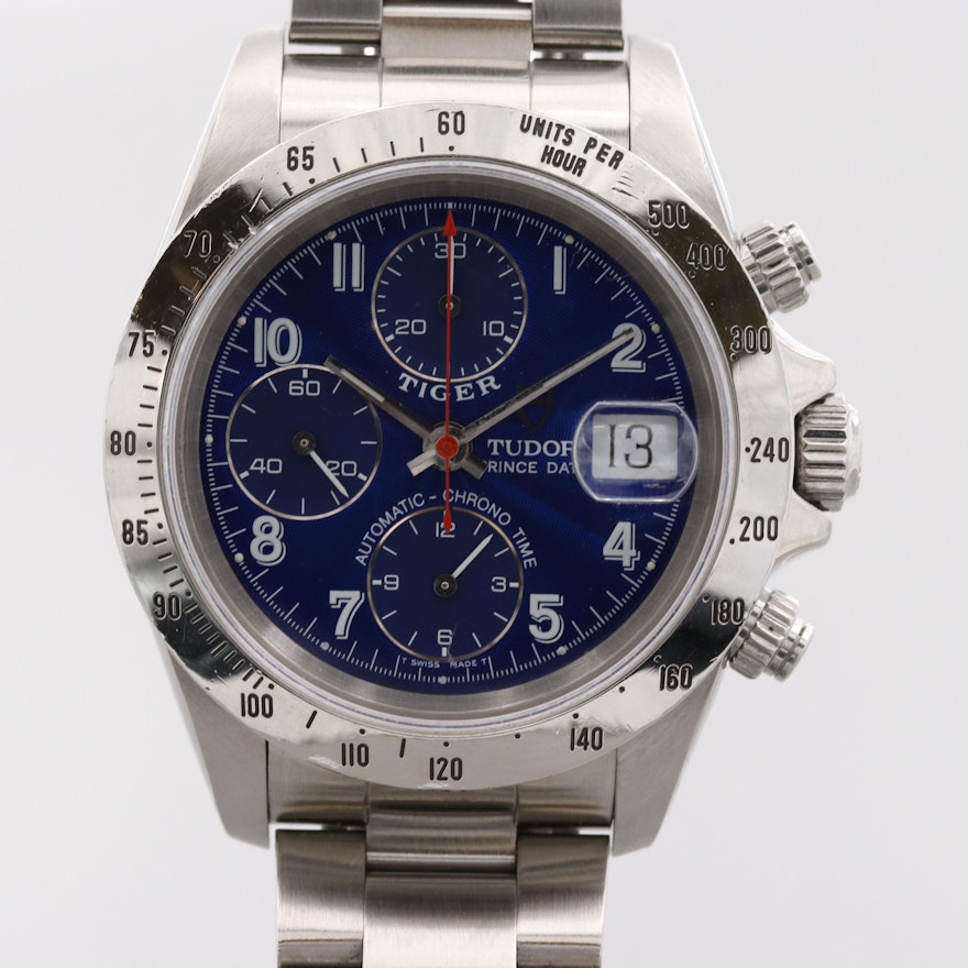 Tudor Tiger Prince Stainless Steel Chronograph Automatic Wristwatch