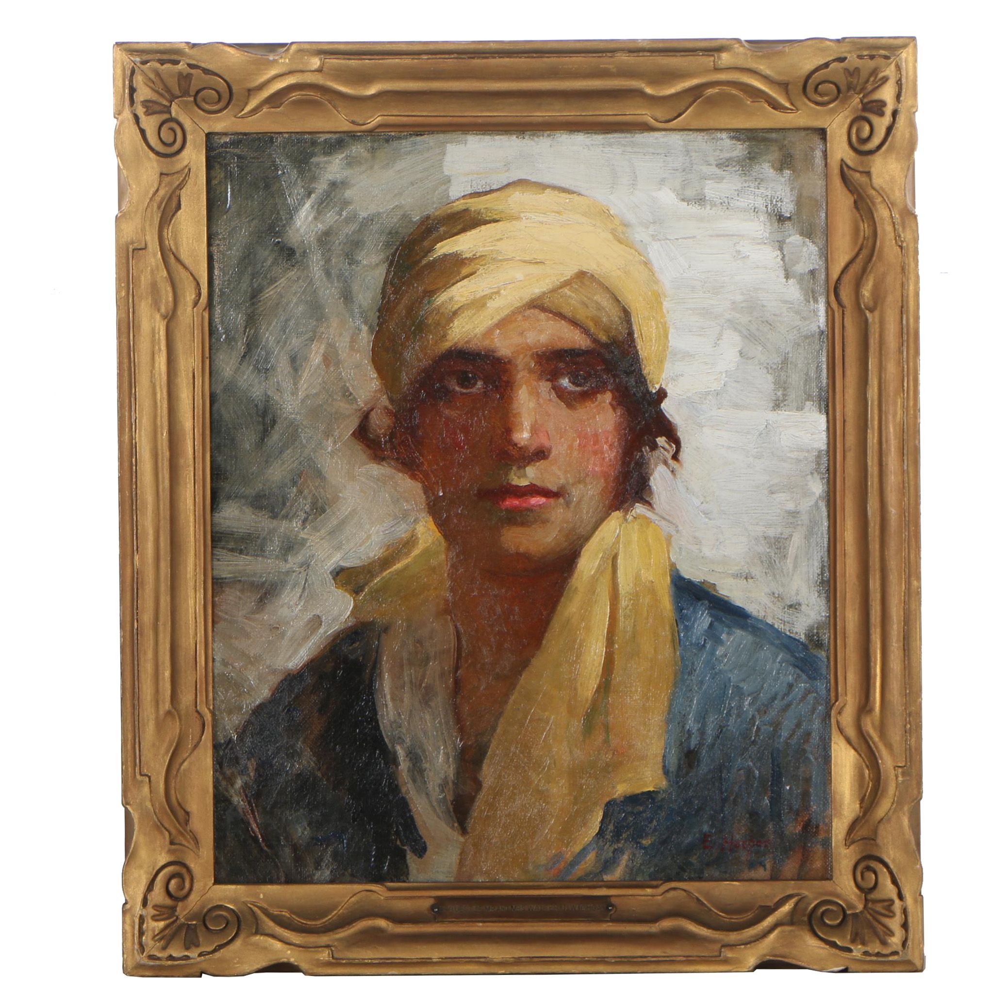 Edith Walters Harper Oil Portrait of a Woman, circa 1920