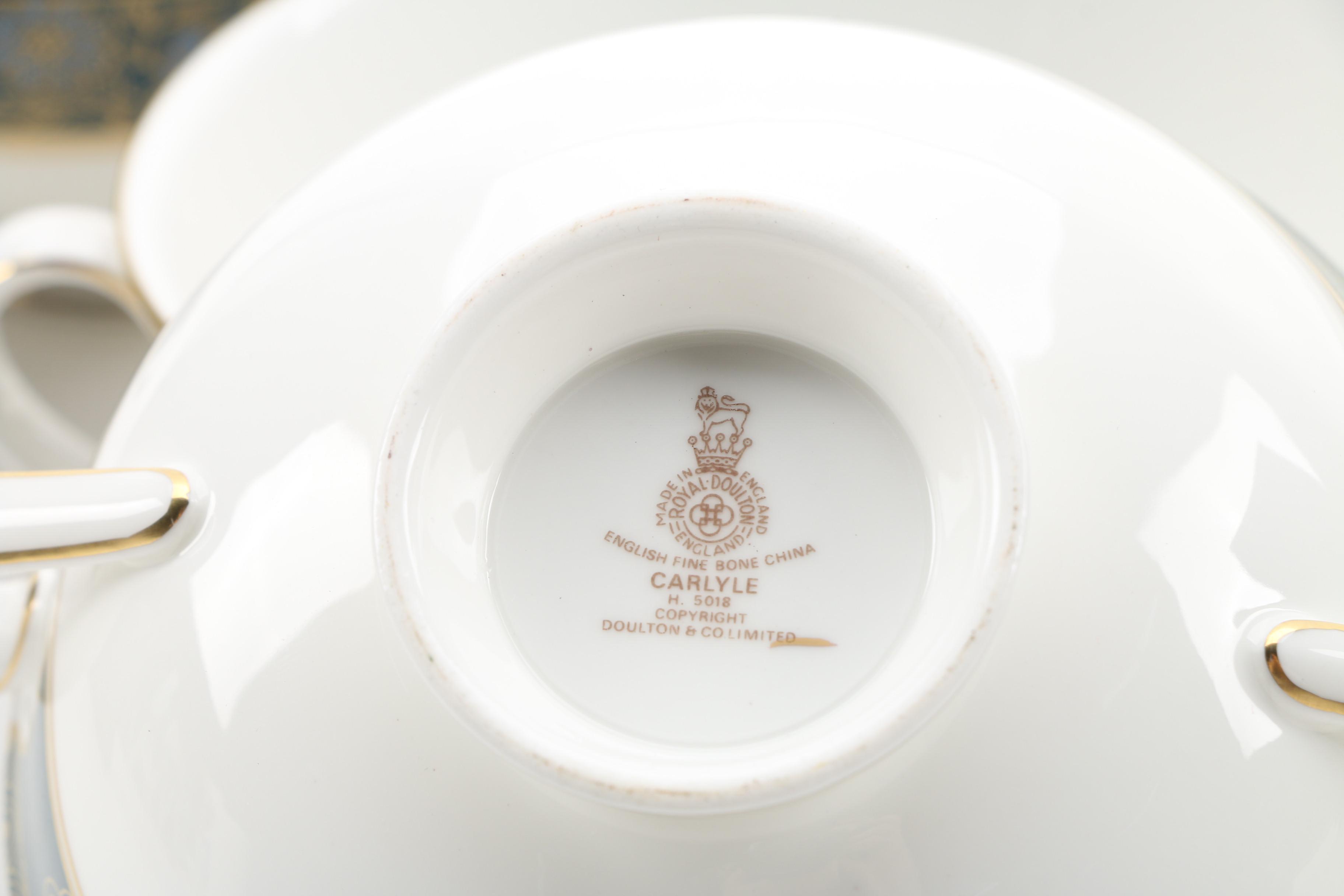 Royal Doulton "Carlyle" Bone China Cream Soup Bowls, 1972-2000