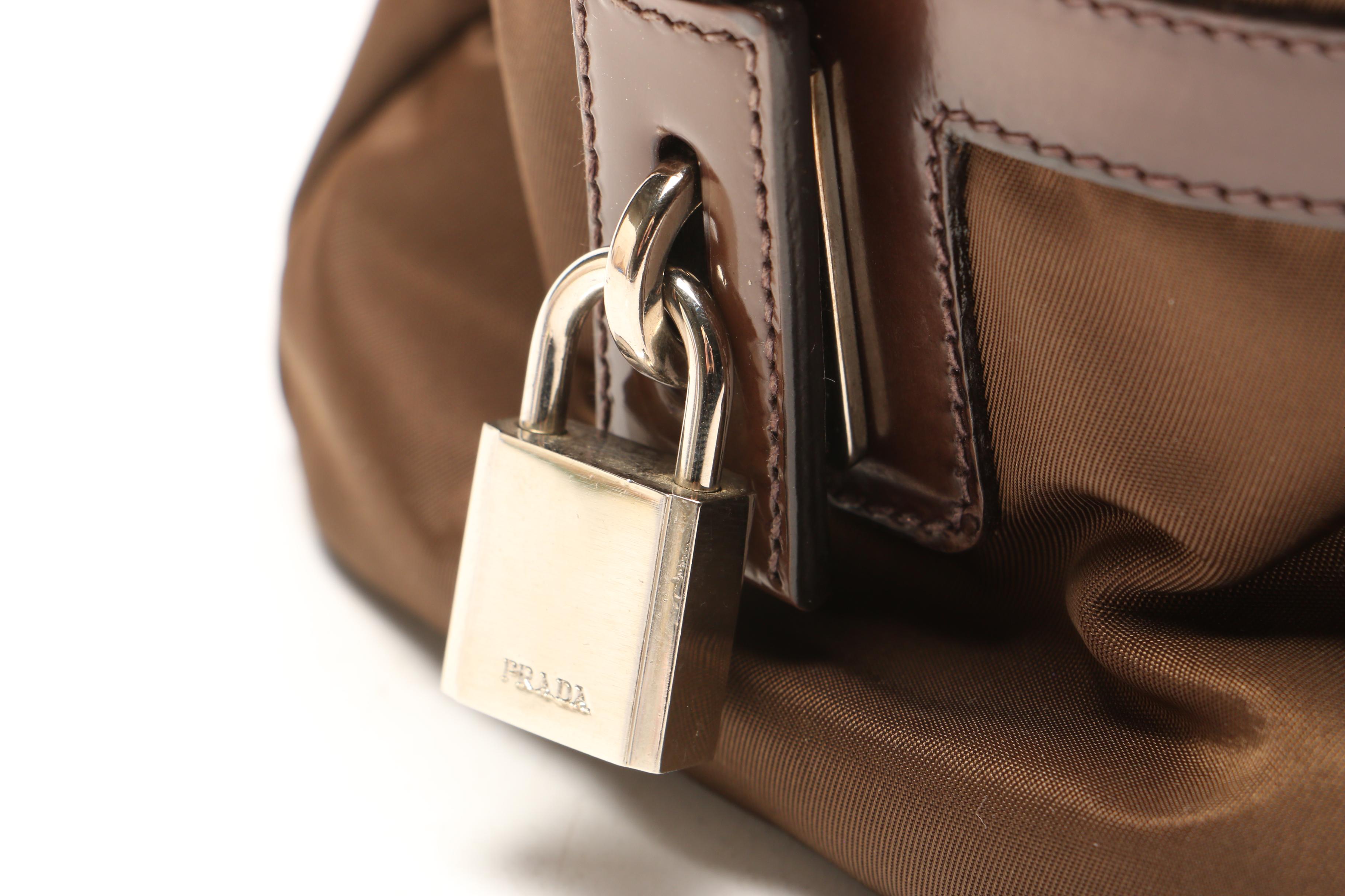 Prada Brown Tessuto Nylon Logo Tote Bag