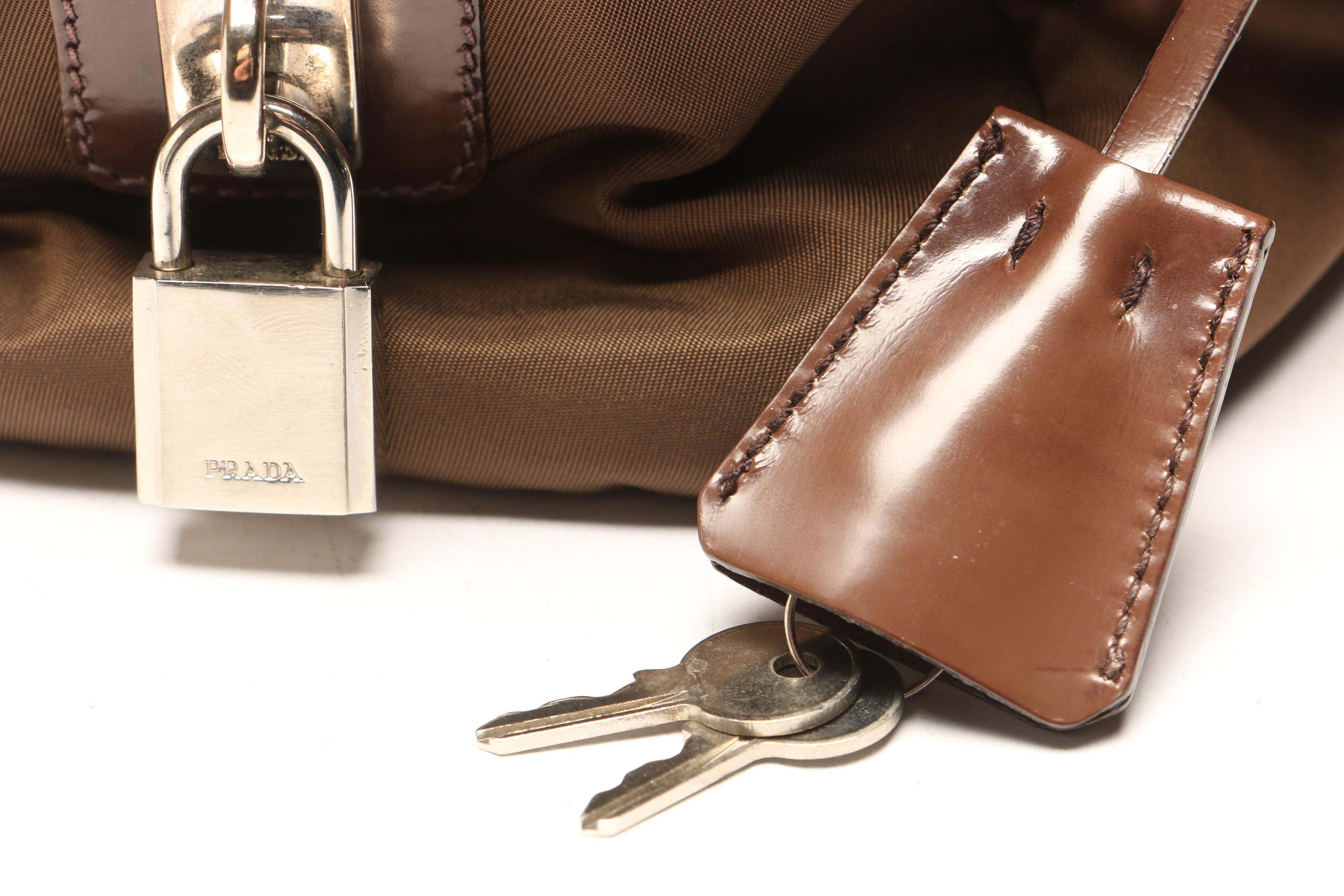 Prada Brown Tessuto Nylon Logo Tote Bag