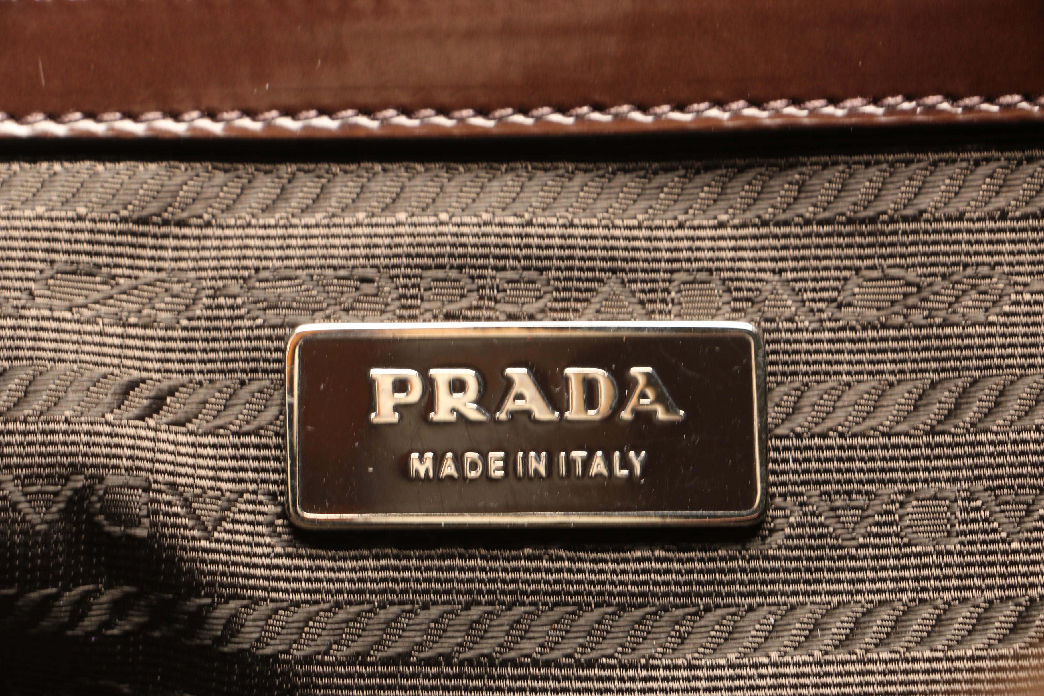 Prada Brown Tessuto Nylon Logo Tote Bag