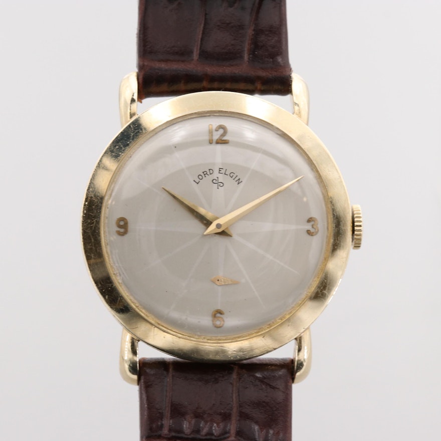 Lord Elgin 14K Yellow Gold Wristwatch, Circa 1952
