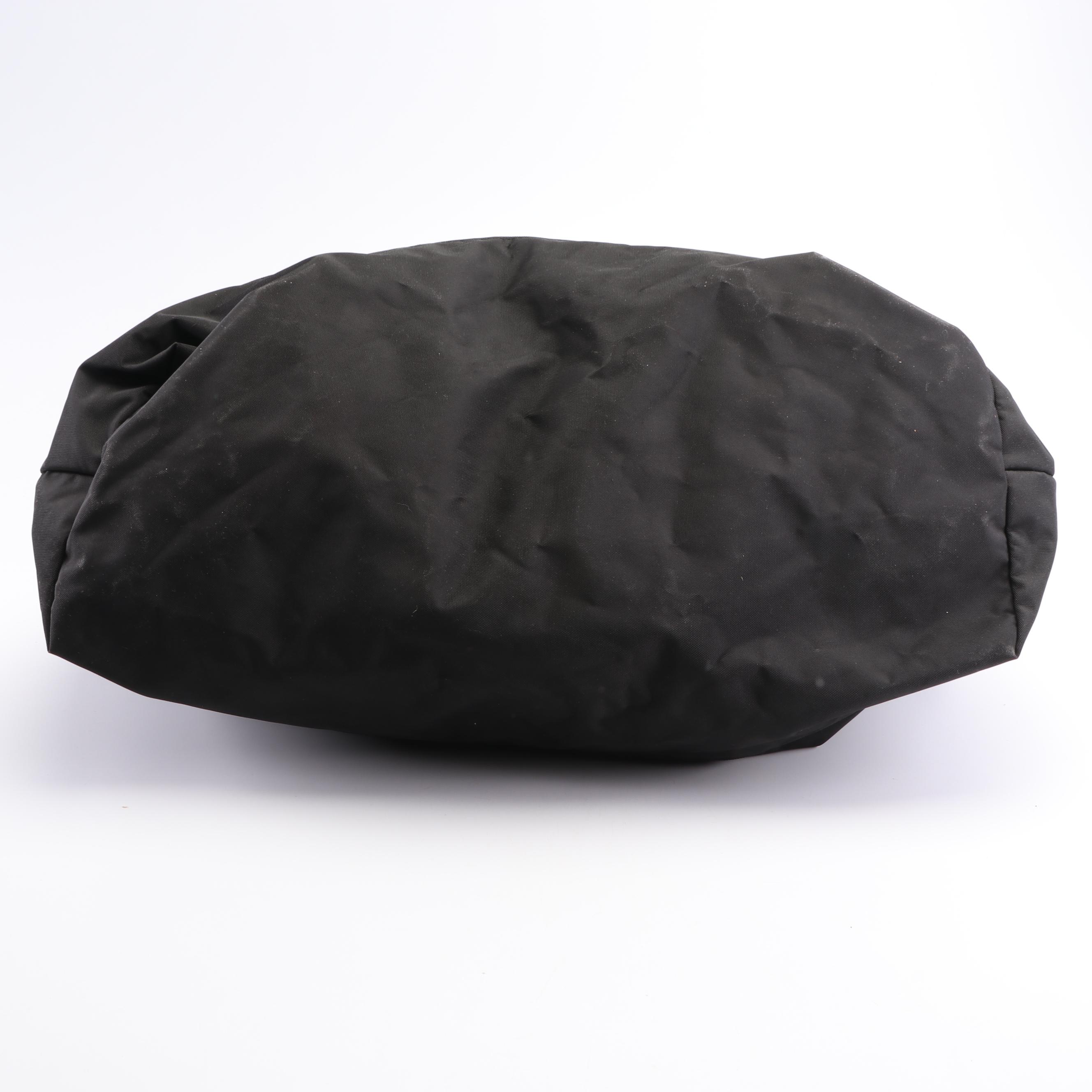 Longchamp Paris Black Nylon Duffel Bag