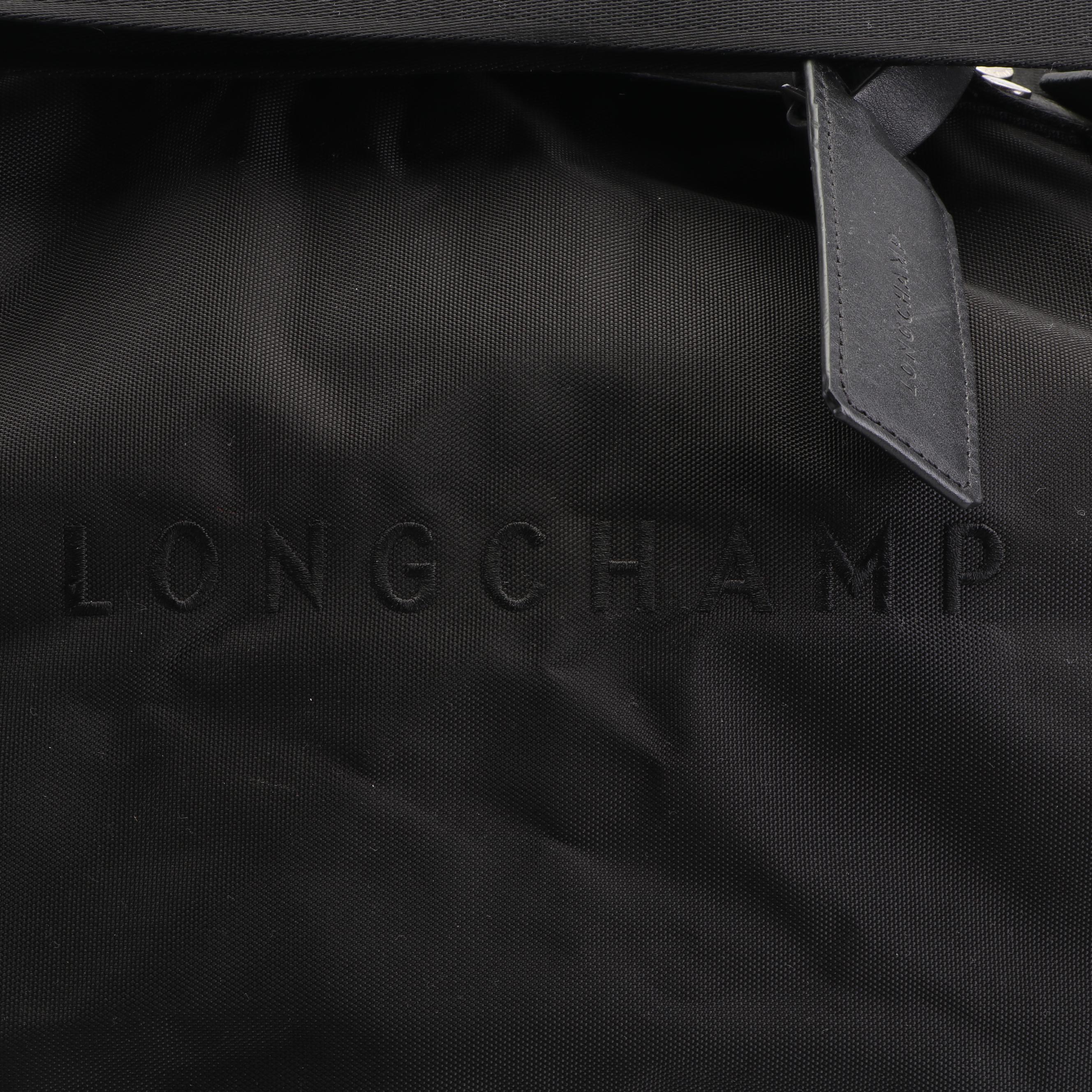 Longchamp Paris Black Nylon Duffel Bag