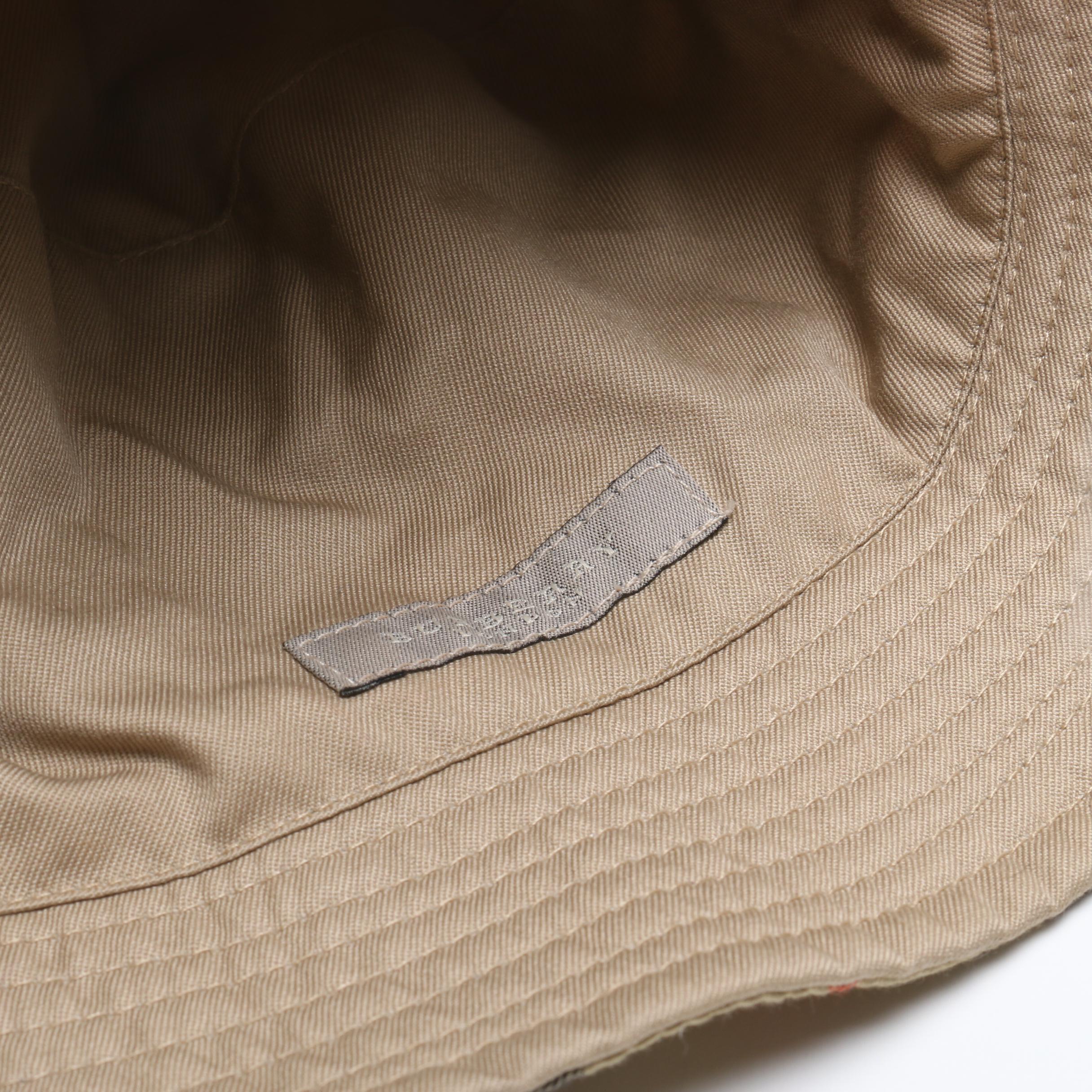 Burberry London Silk Scarf and Cotton Buckle Hat with Velcro Storage Bag