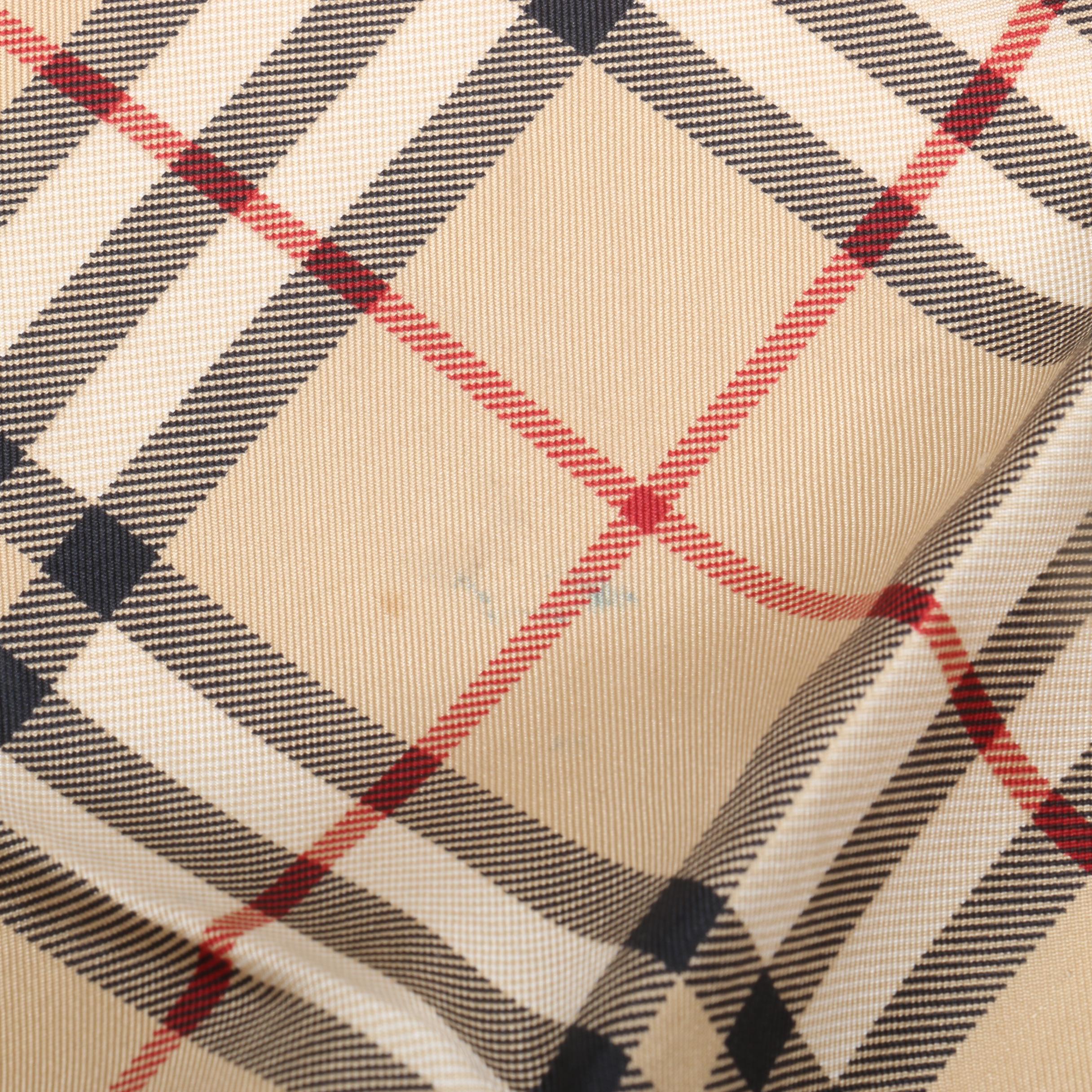 Burberry London Silk Scarf and Cotton Buckle Hat with Velcro Storage Bag