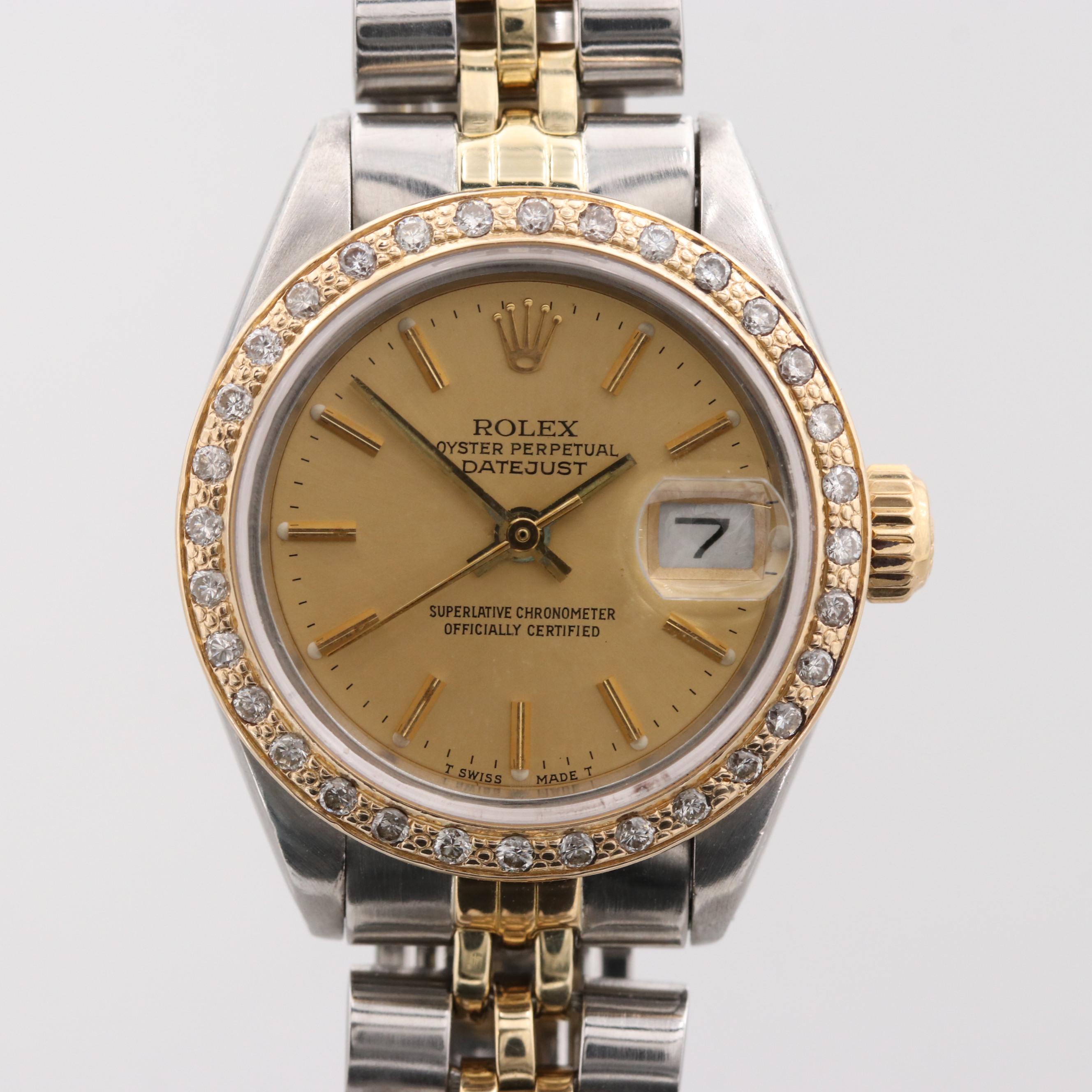 Vintage Rolex Datejust Stainless Steel and 14K Yellow Gold Watch