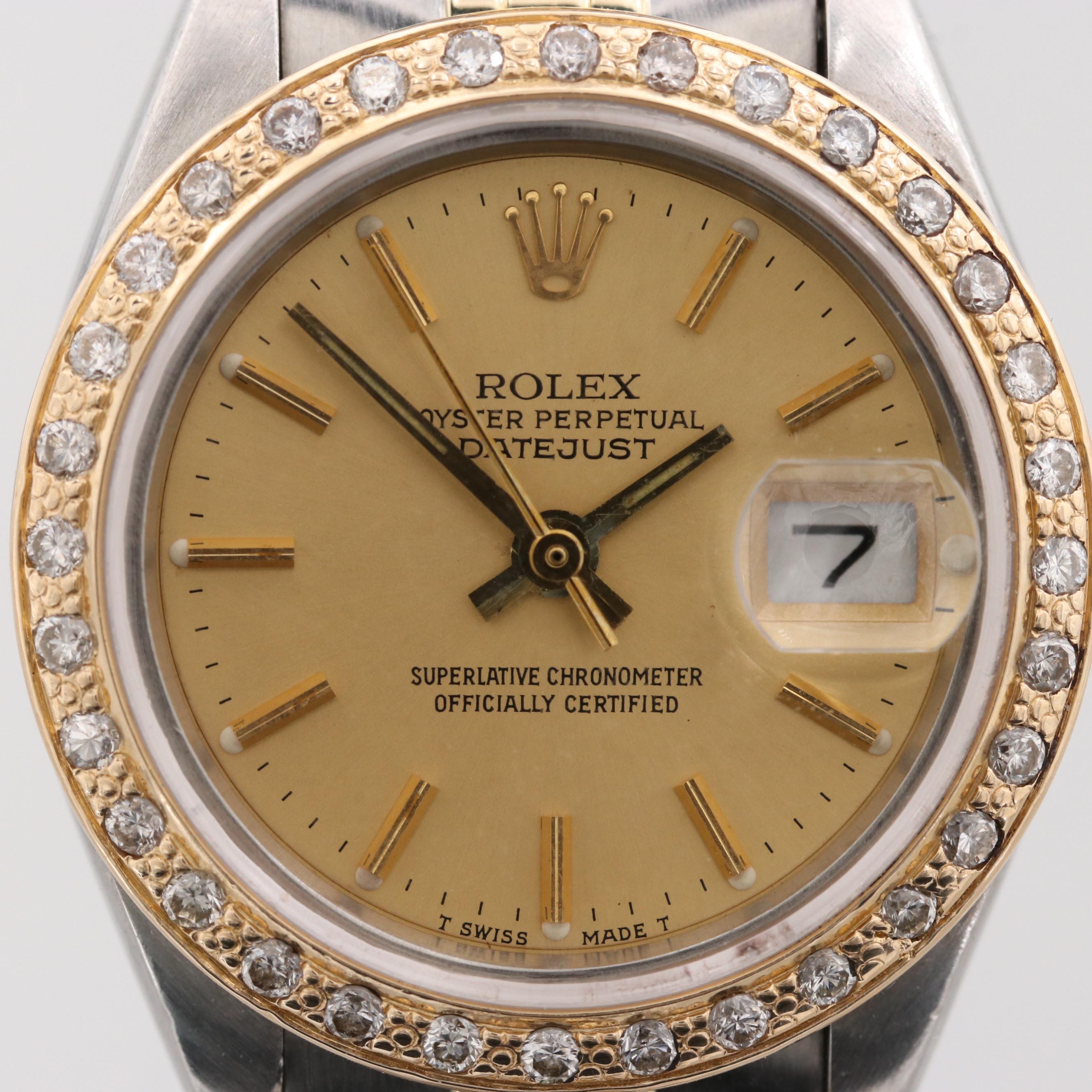 Vintage Rolex Datejust Stainless Steel and 14K Yellow Gold Watch