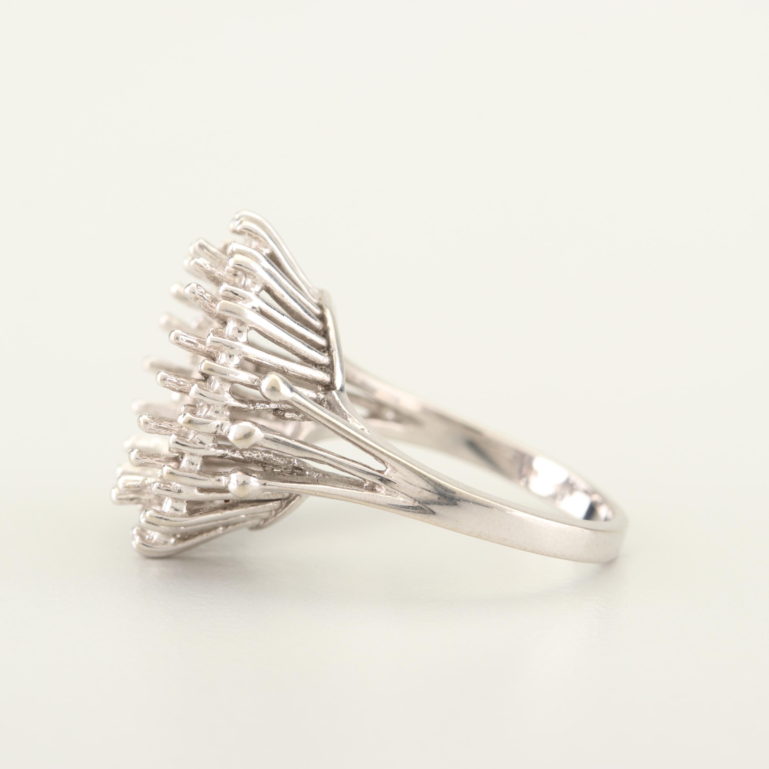 14K White Gold Semi-Mount Ring with 4.92 CT Loose Moonstone