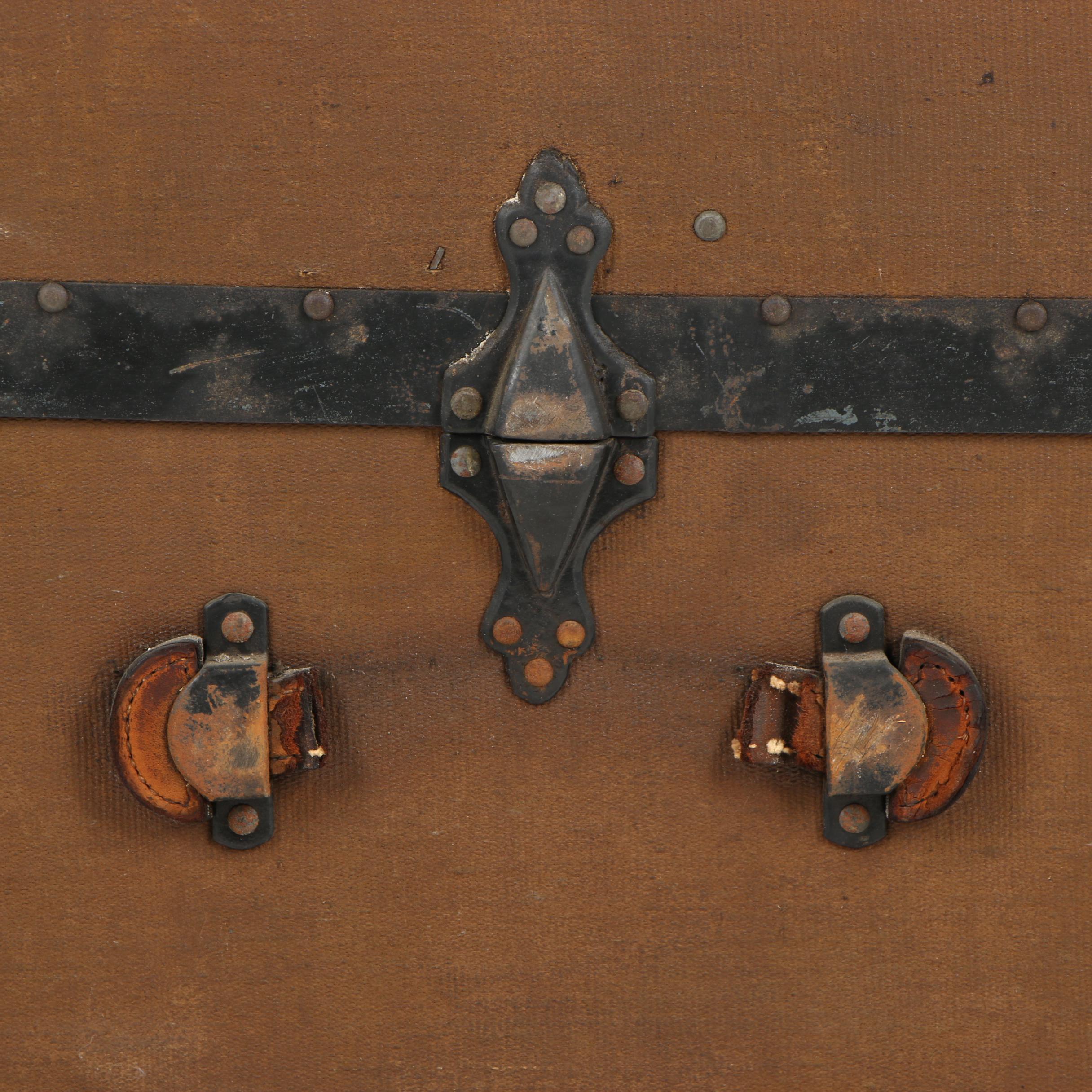 H.W. Rountree & Bro. Trunk & Bag Co. Wood and Metal Steamer Trunk, circa 1900