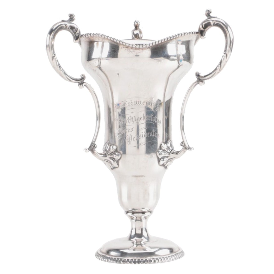 Adolph Newsalt Sterling Loving Cup, Engraved 1905