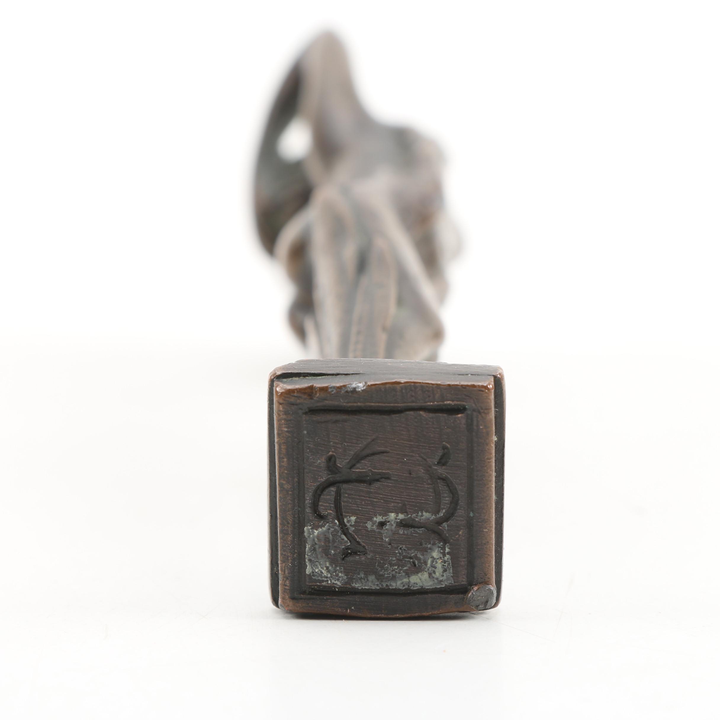 Japanese Figural Bronze Seal, Late Meiji Period