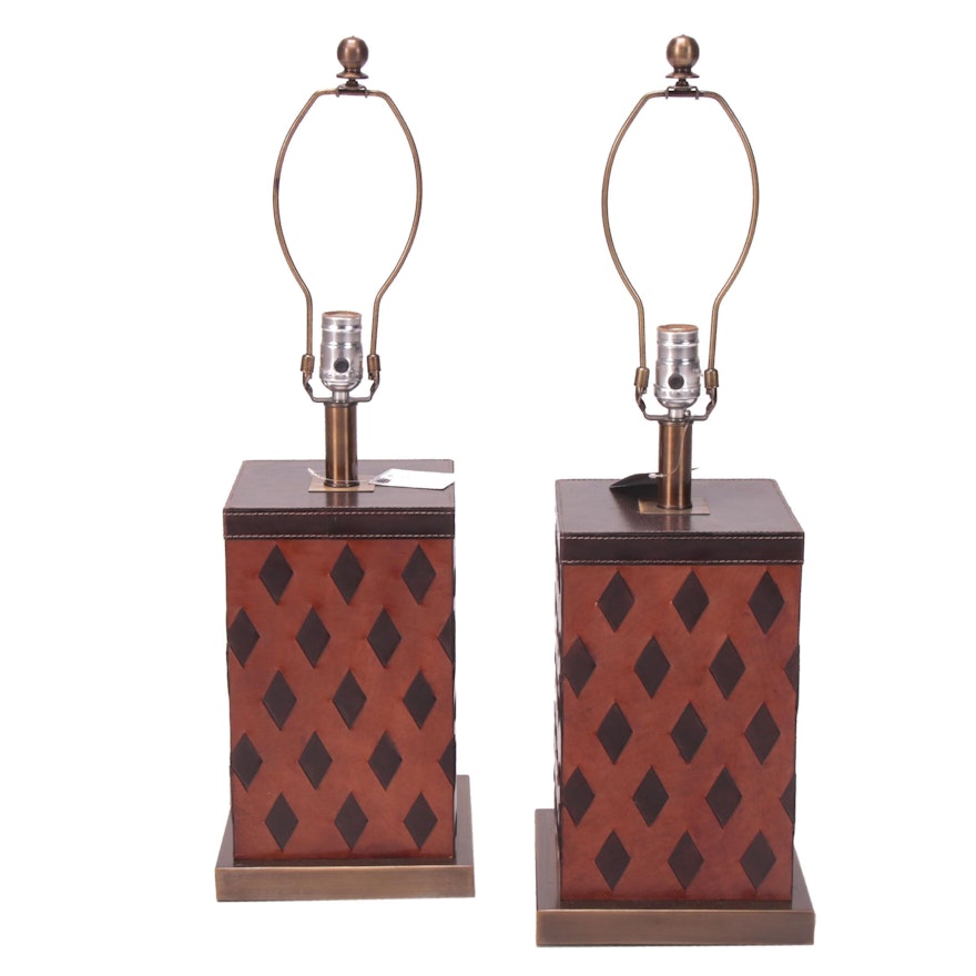 "Cavalier" Leather-Wrapped Table Lamps