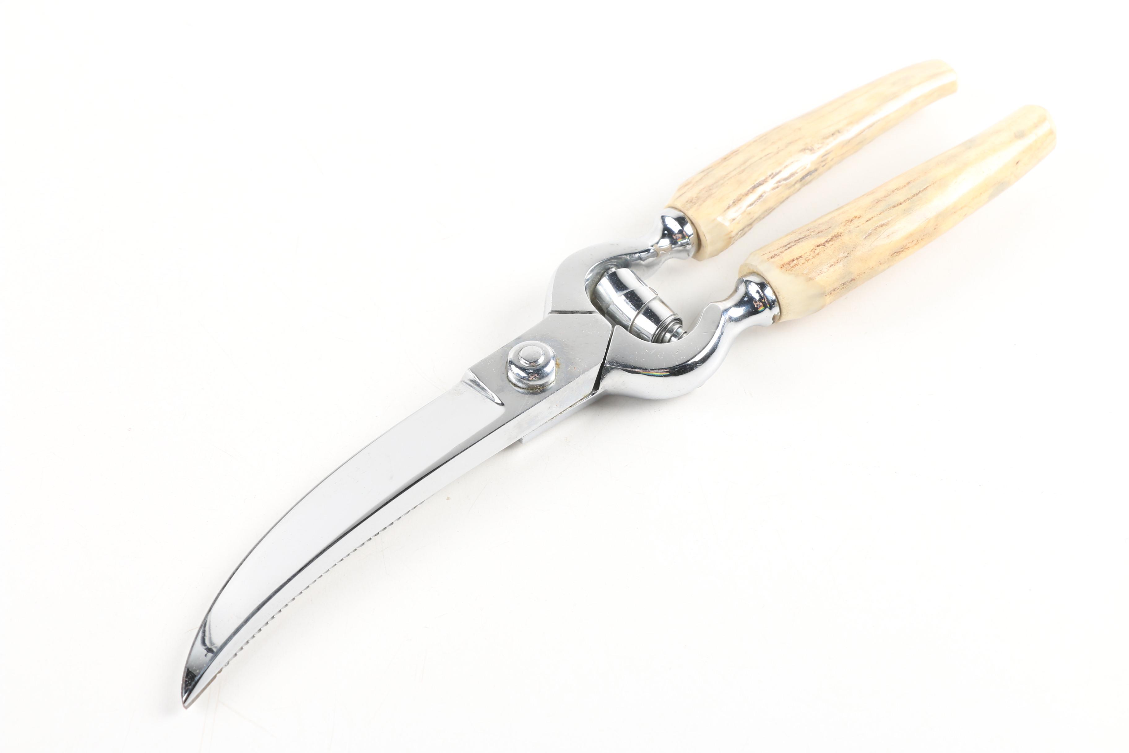 Voos Co. Stag Horn Handle Poultry Shears