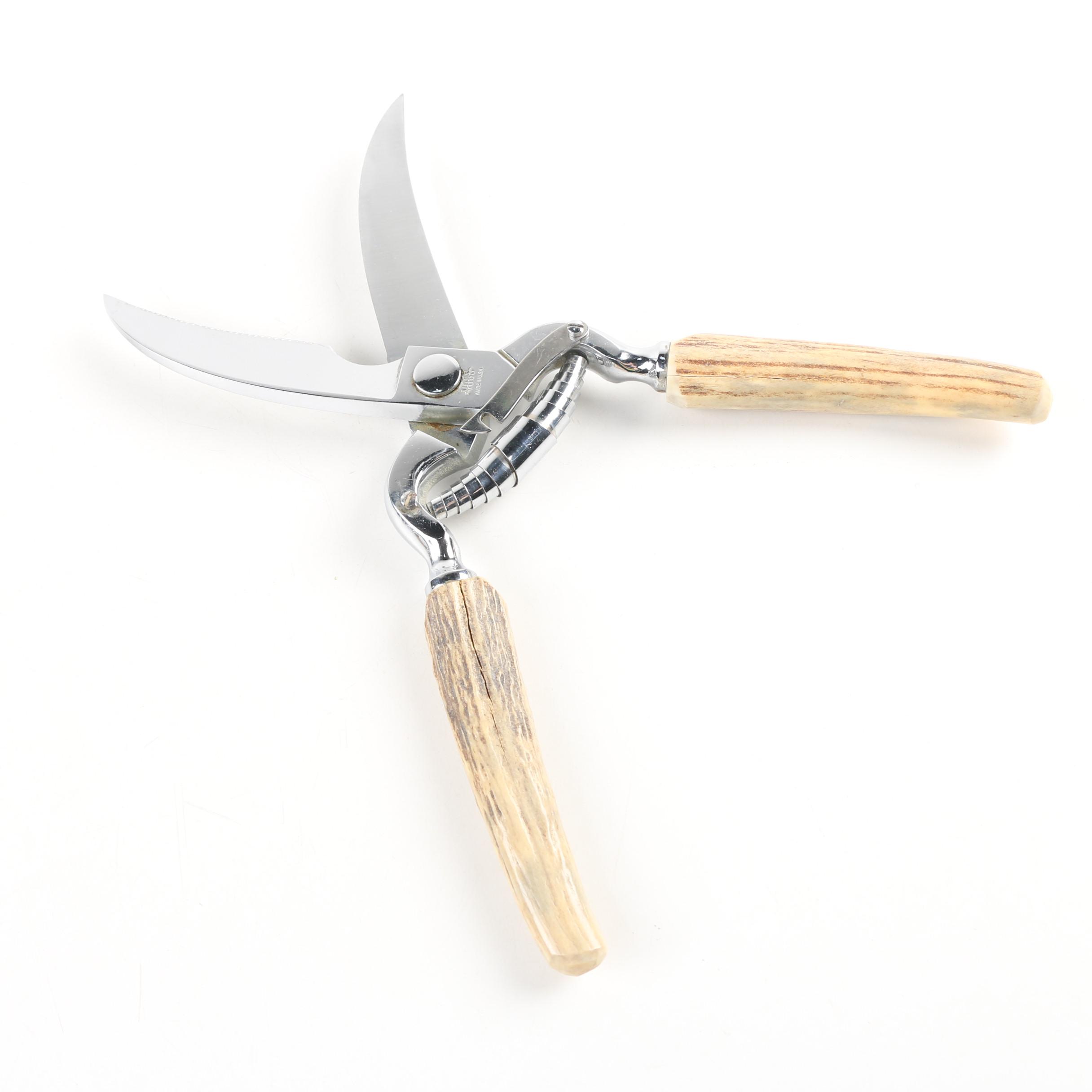 Voos Co. Stag Horn Handle Poultry Shears
