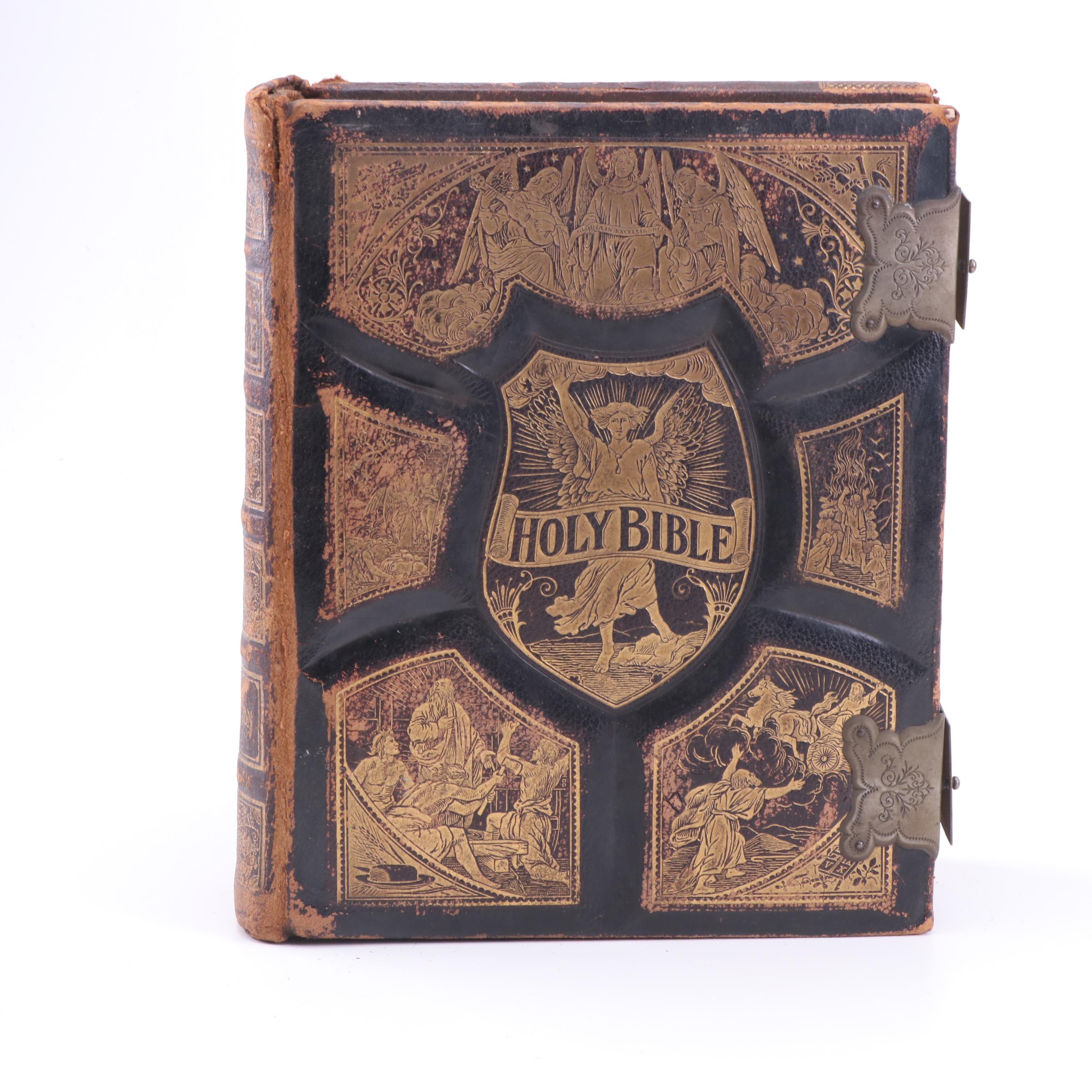 Antique Pictorial Family Bible, 19th Century